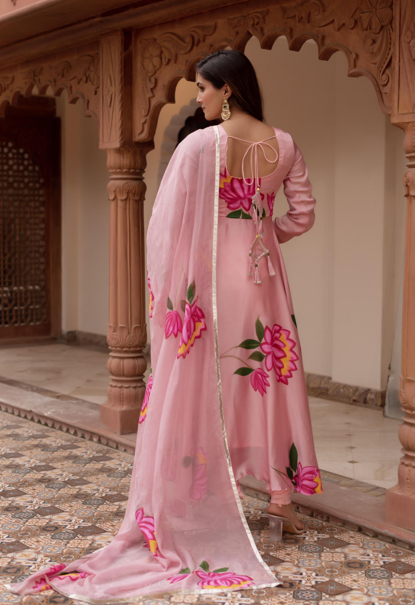 Pink Flamingo Handpainted Suit Set