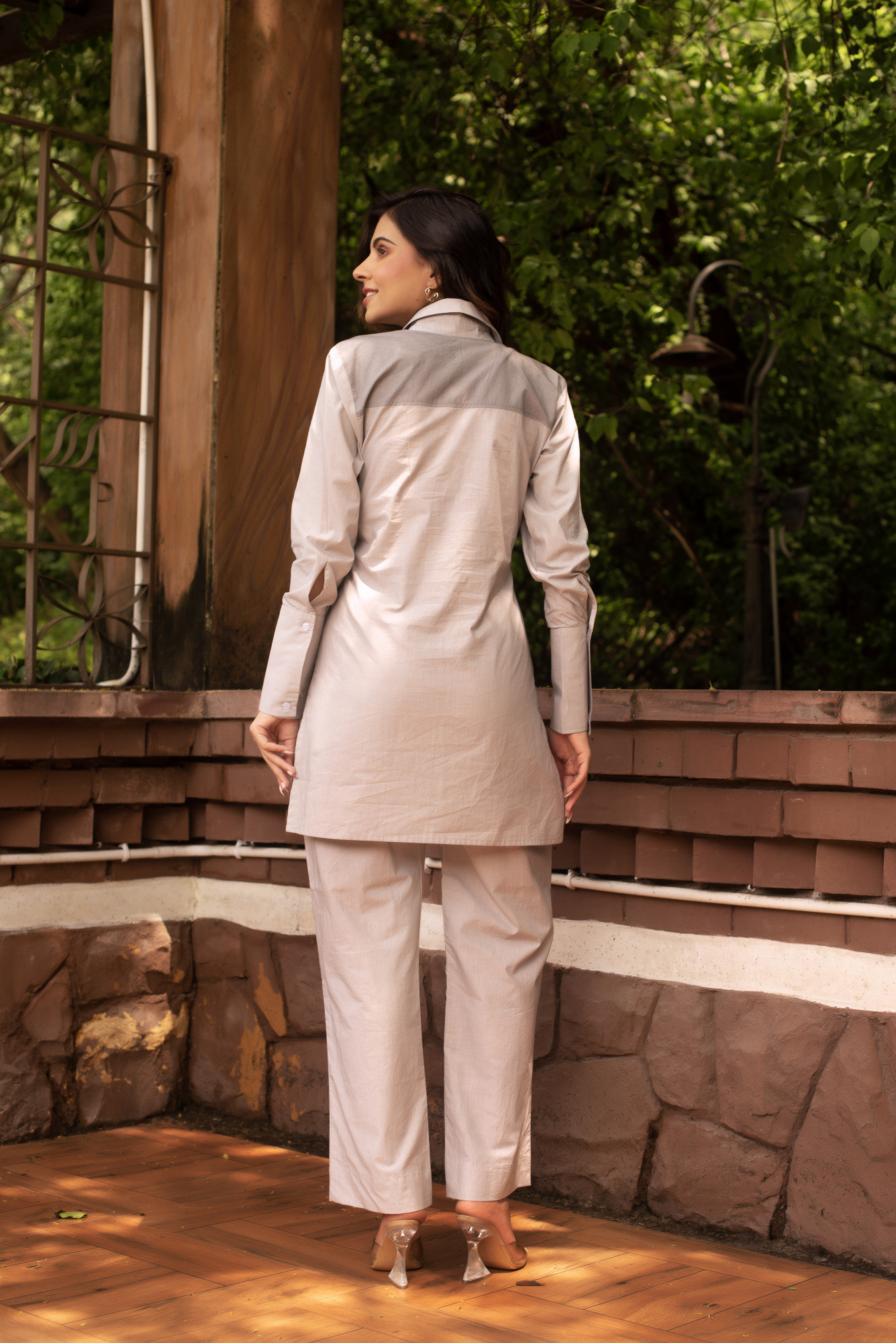 Grey Poplin Cotton Coord Set