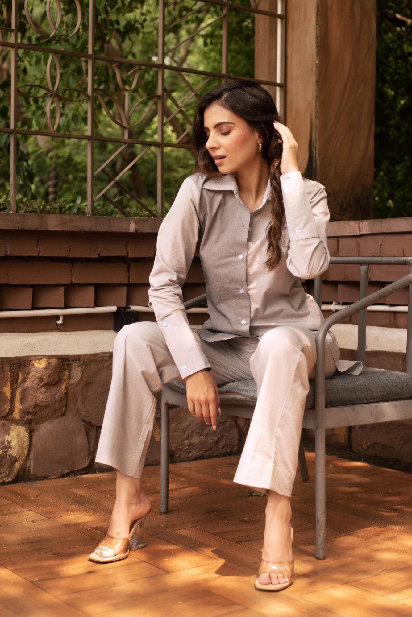 Grey Poplin Cotton Coord Set