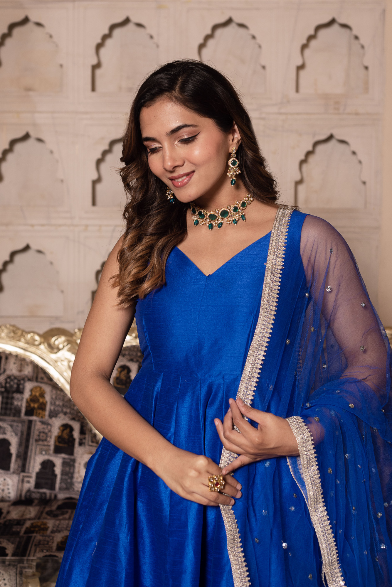Blue Berry Anarkali Suit Set