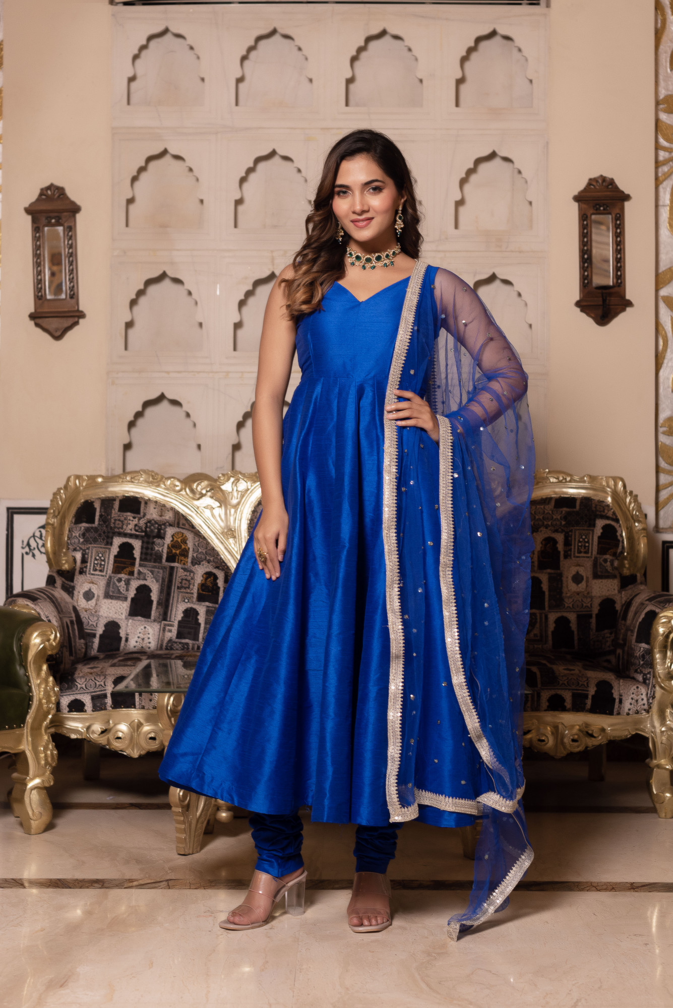 Blue Berry Anarkali Suit Set