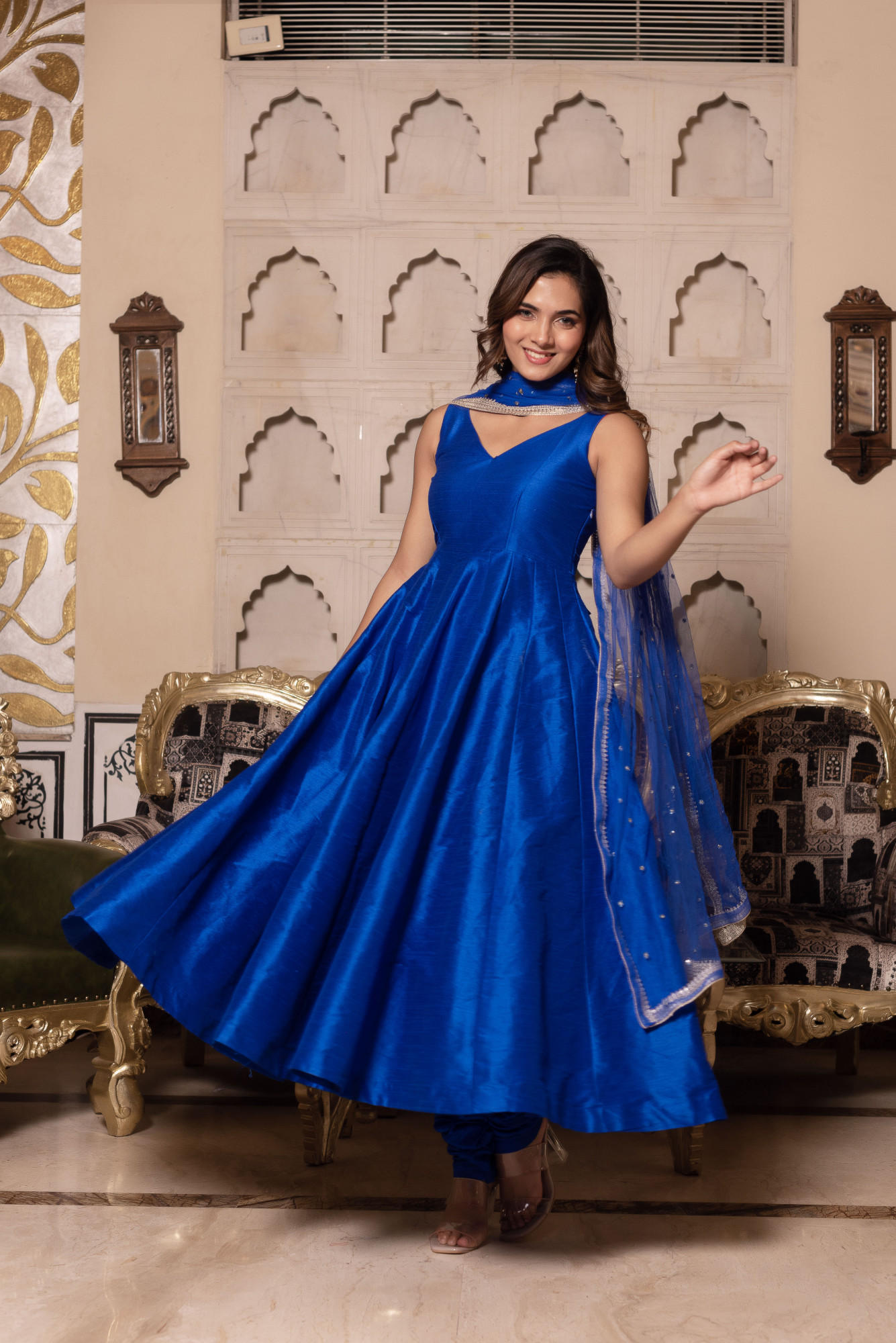 Blue Berry Anarkali Suit Set