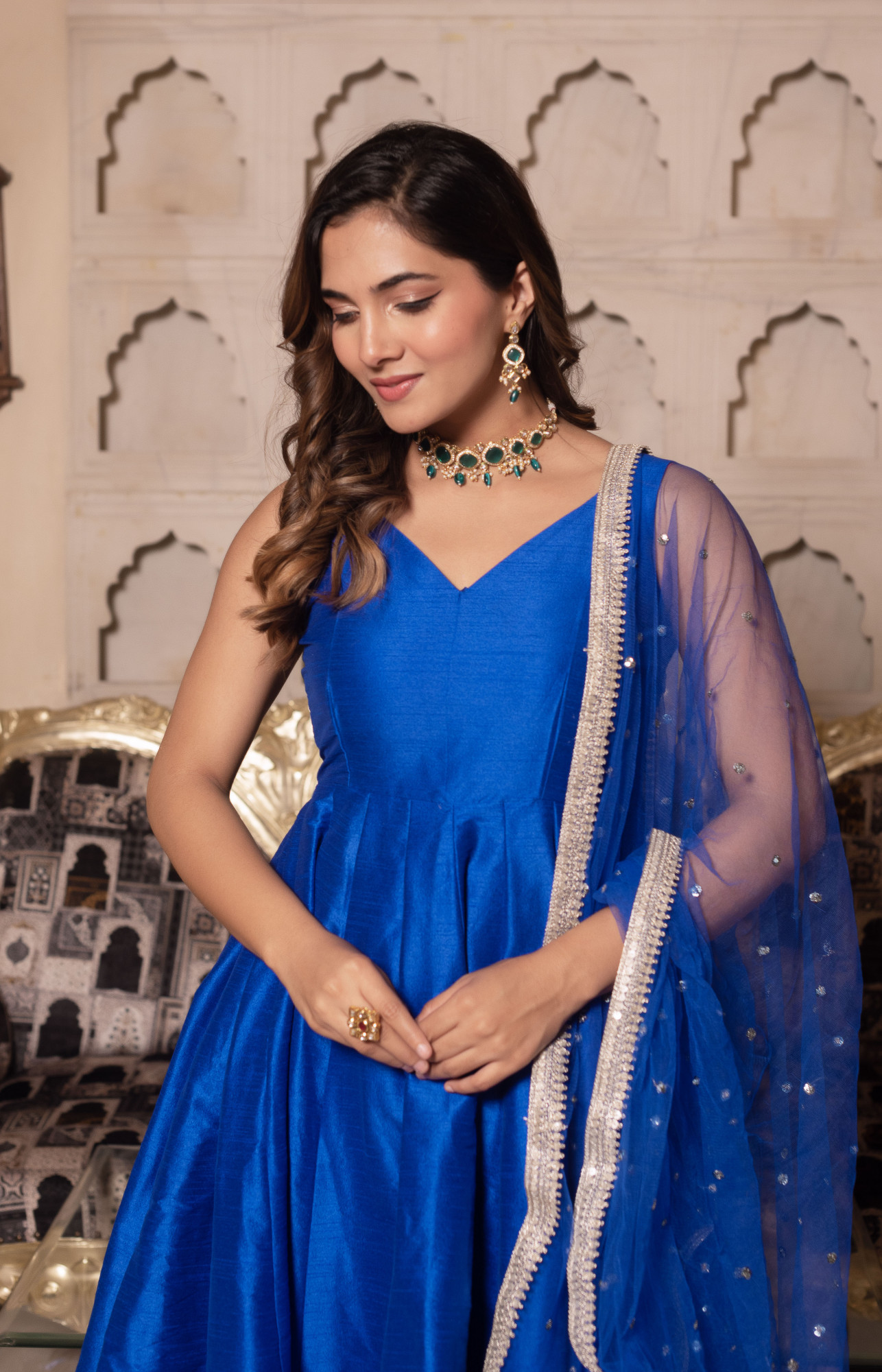 Blue Berry Anarkali Suit Set