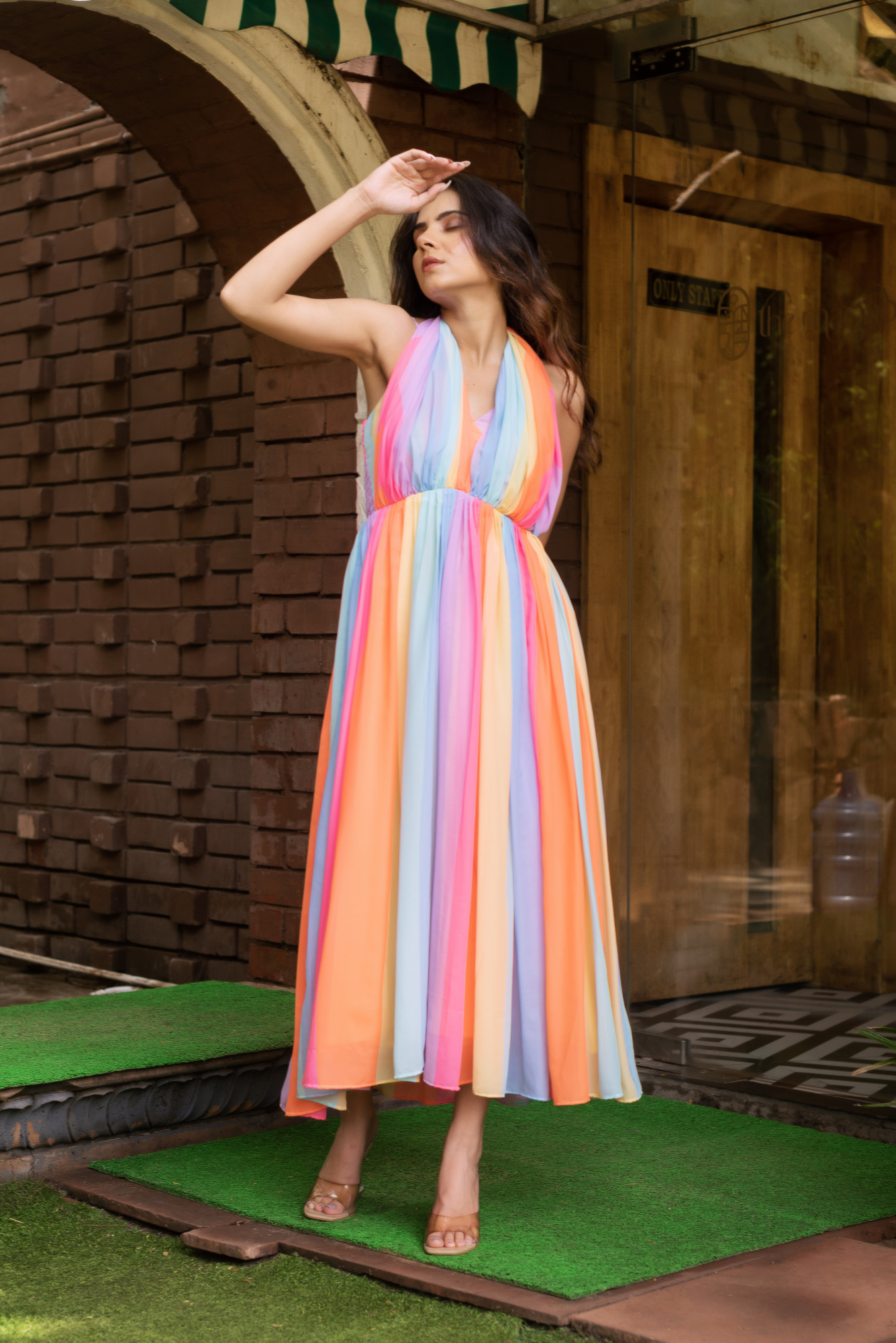 Bubblegum Georgette Tie Around Dress