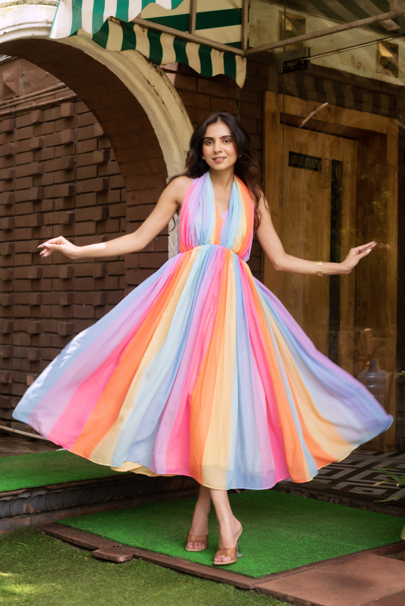 Bubblegum Georgette Tie Around Dress