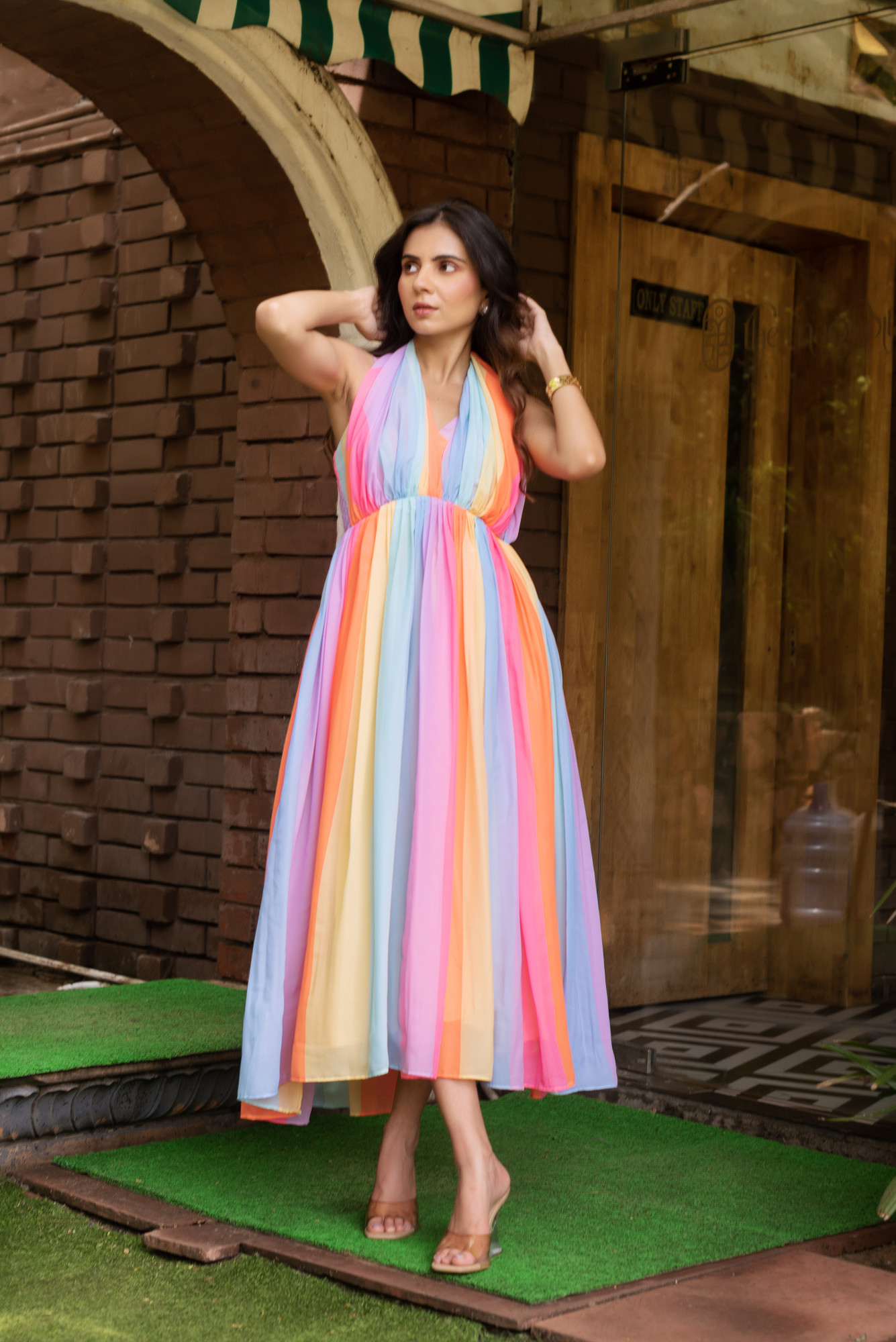 Bubblegum Georgette Tie Around Dress