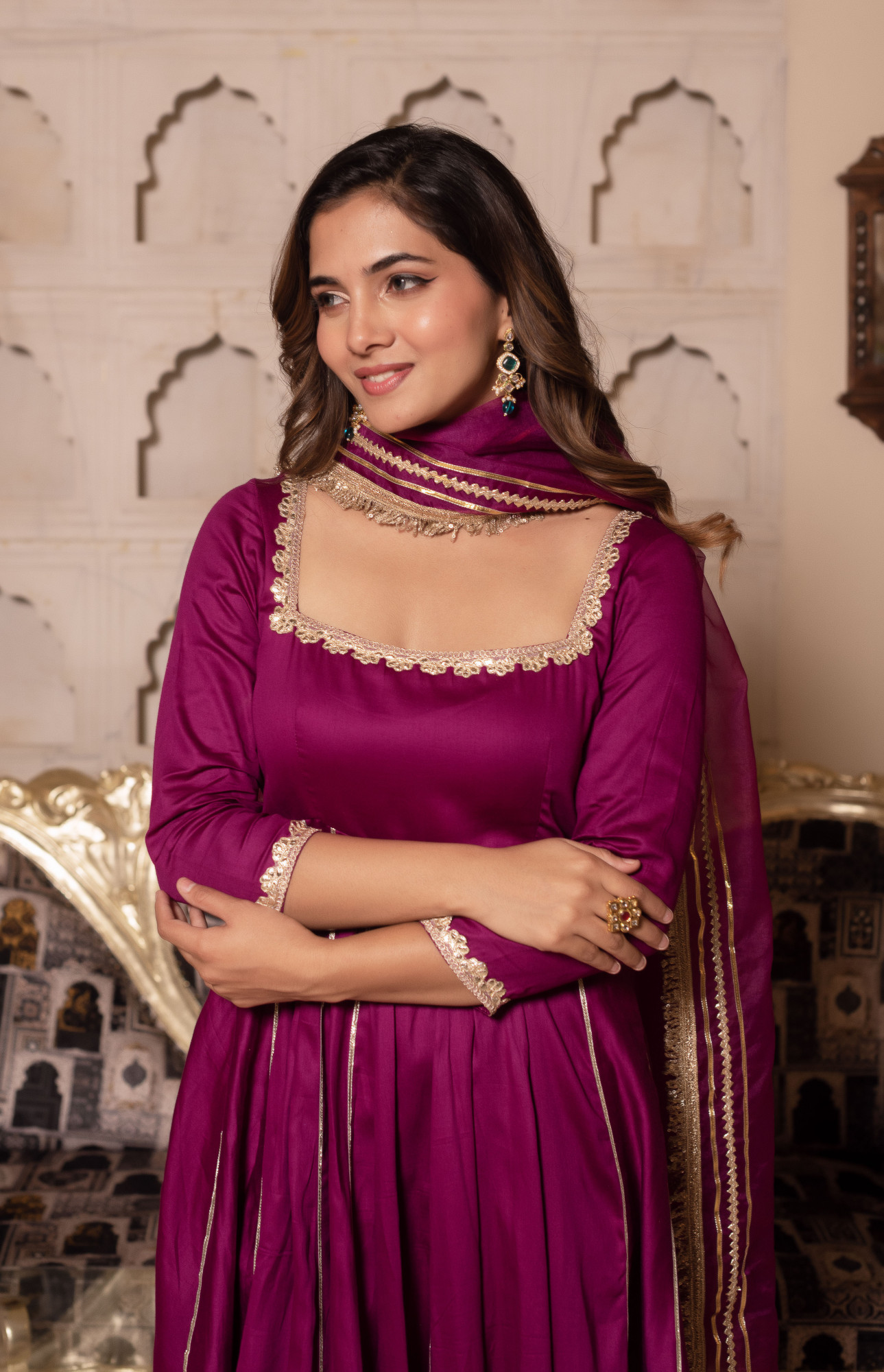 Pink Berry Anarkali Suit Set