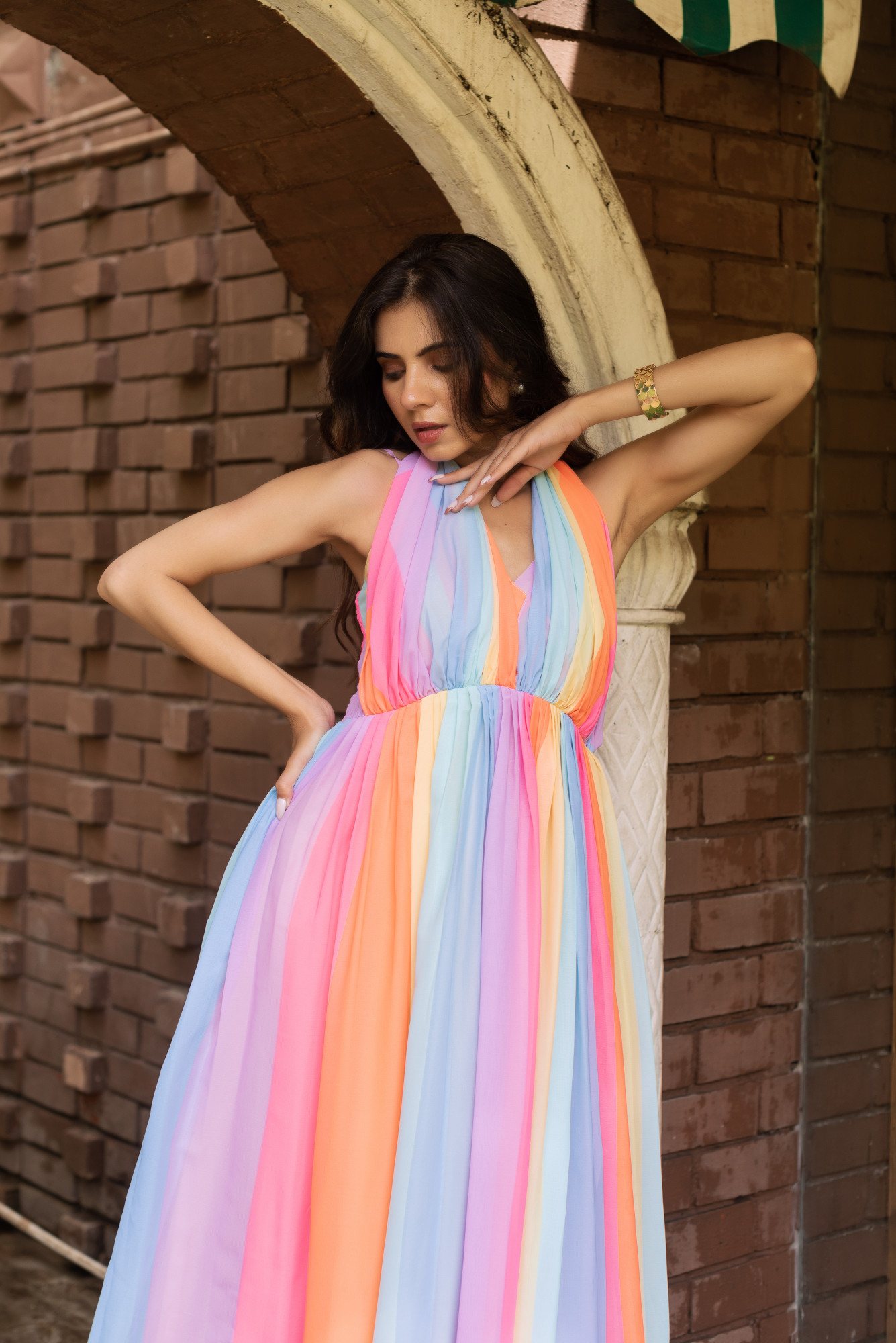 Bubblegum Georgette Tie Around Dress