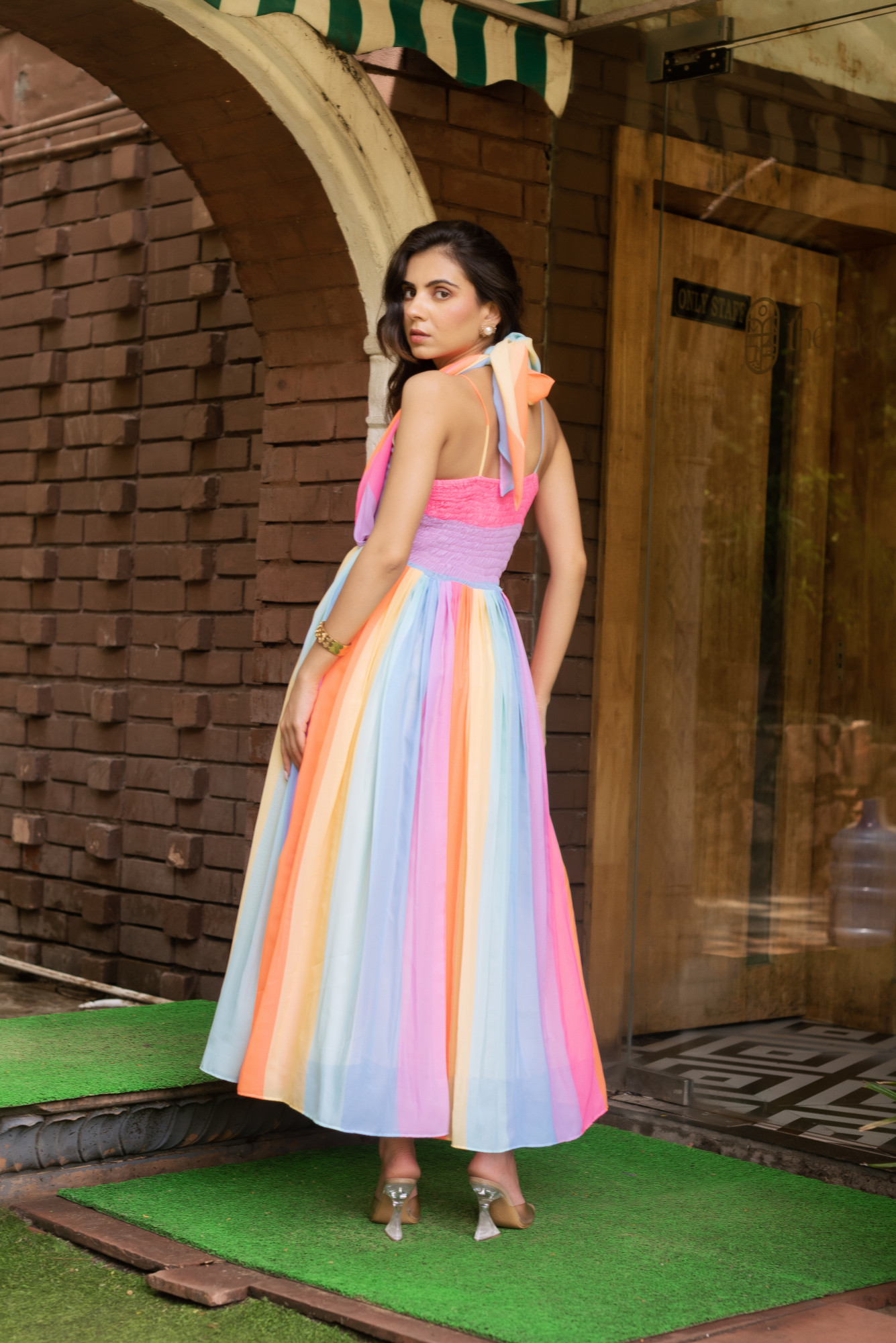 Bubblegum Georgette Tie Around Dress