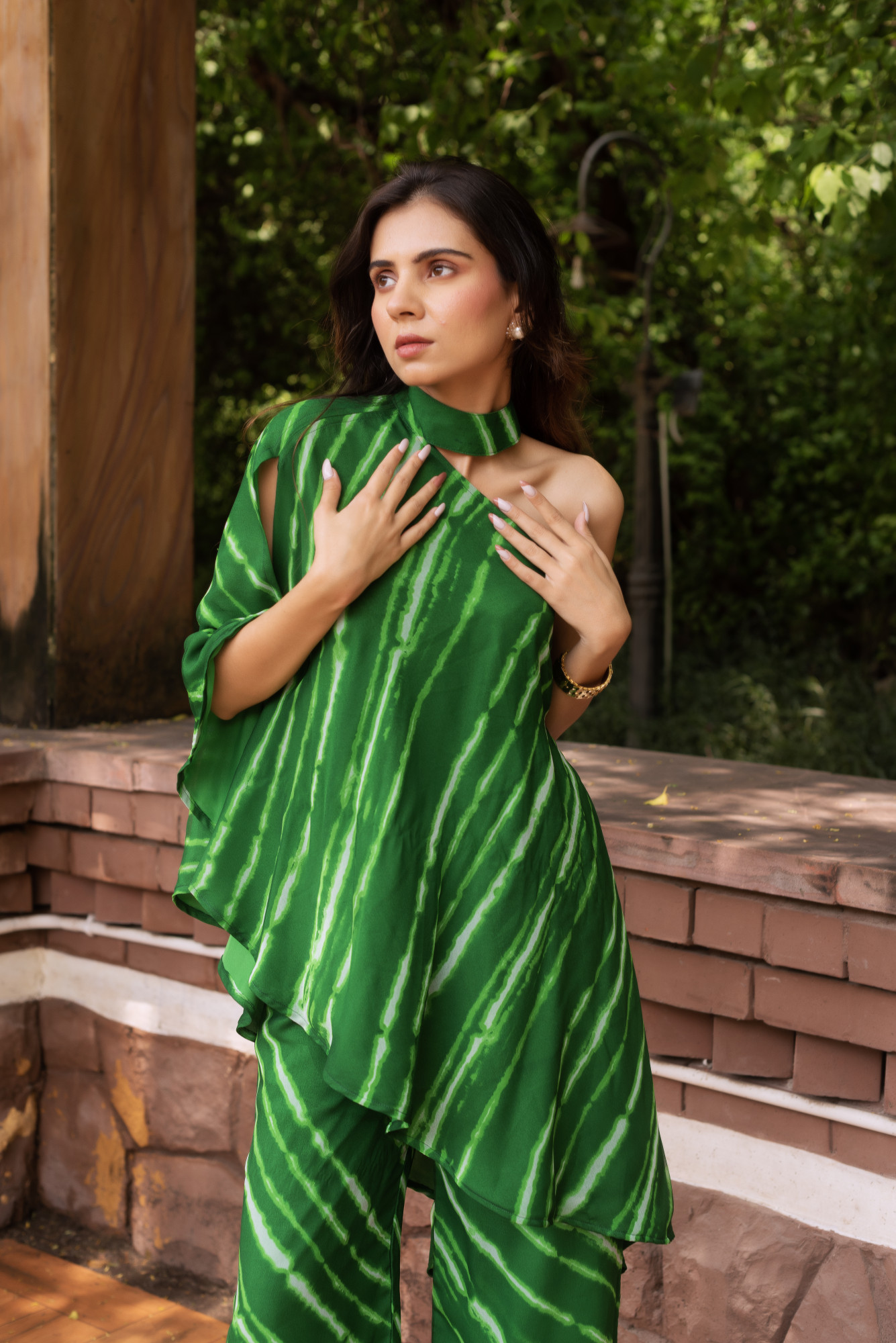 Green Lehriya Coord Set