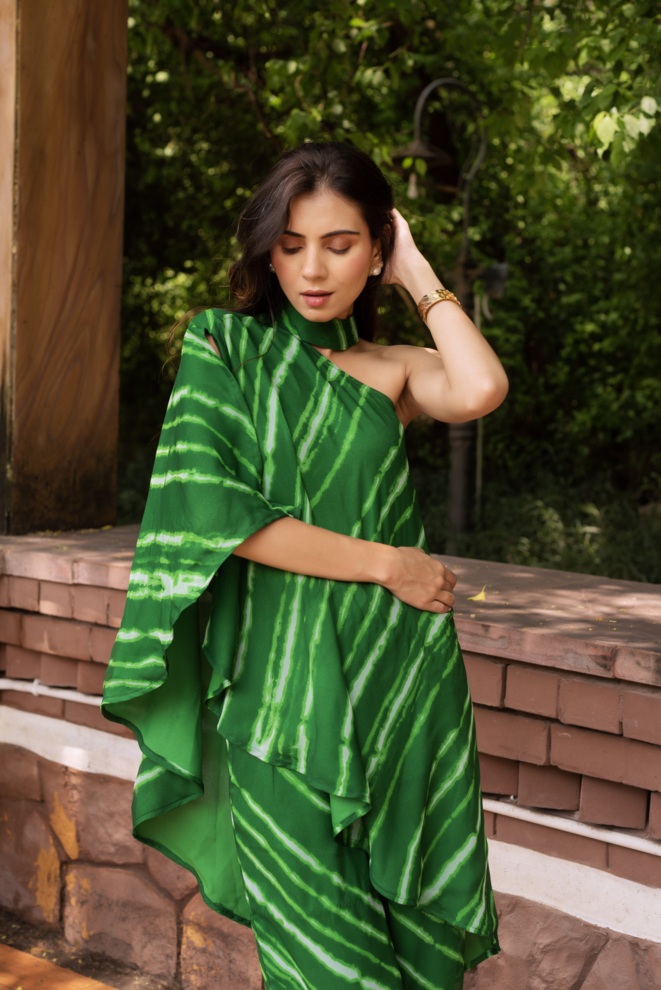 Green Lehriya Coord Set