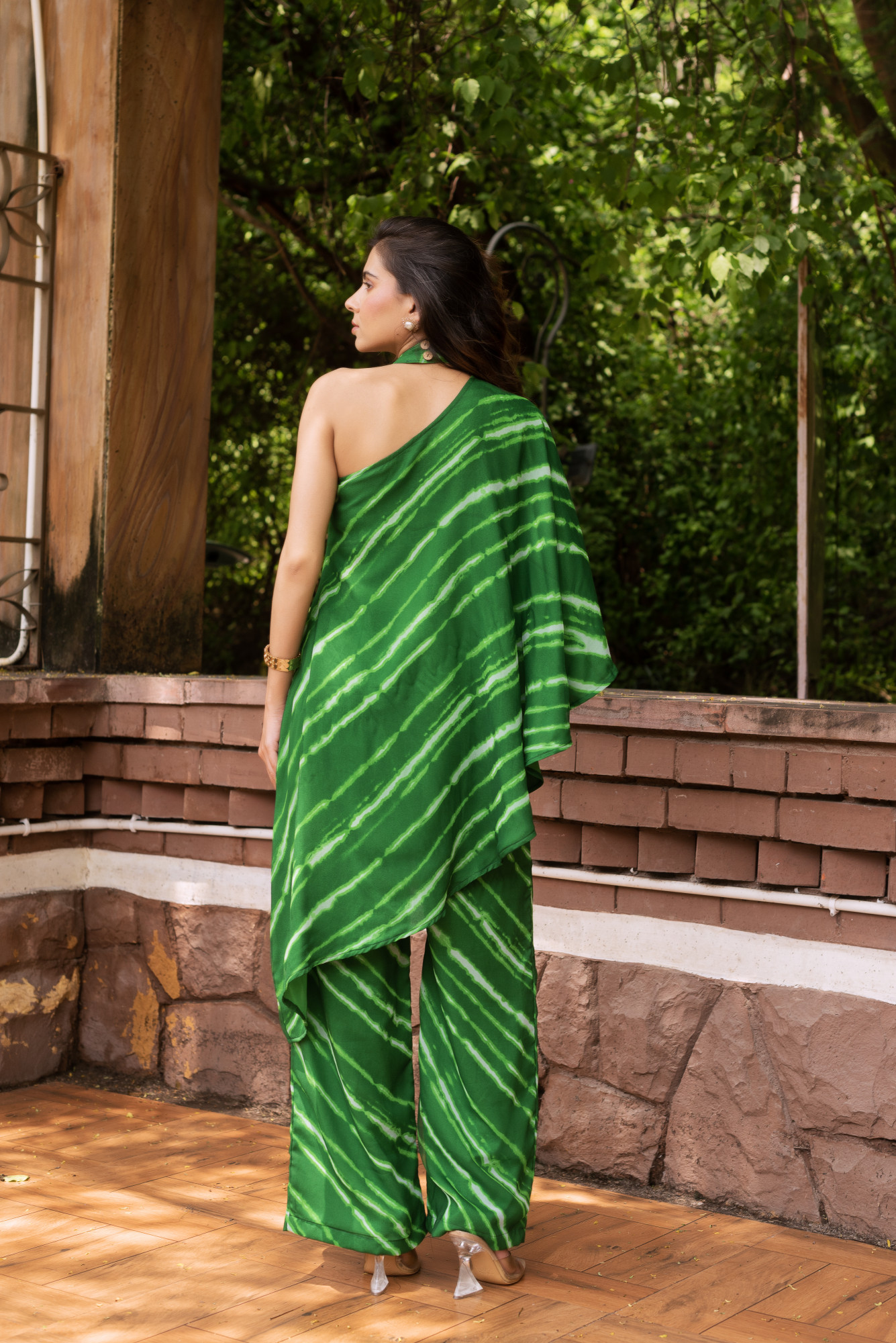 Green Lehriya Coord Set