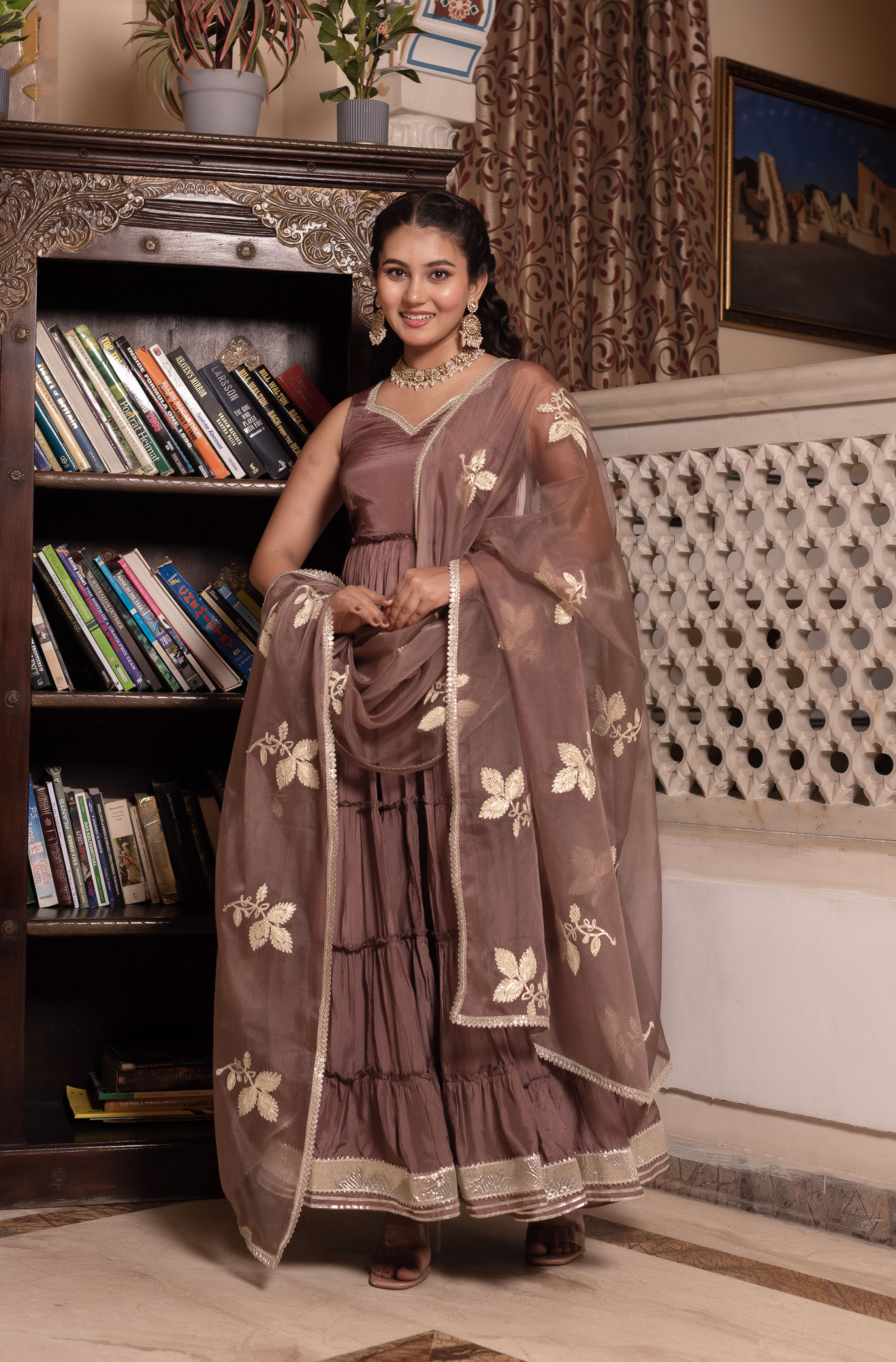 Baisa Candy Pink Anarkali Suit Set