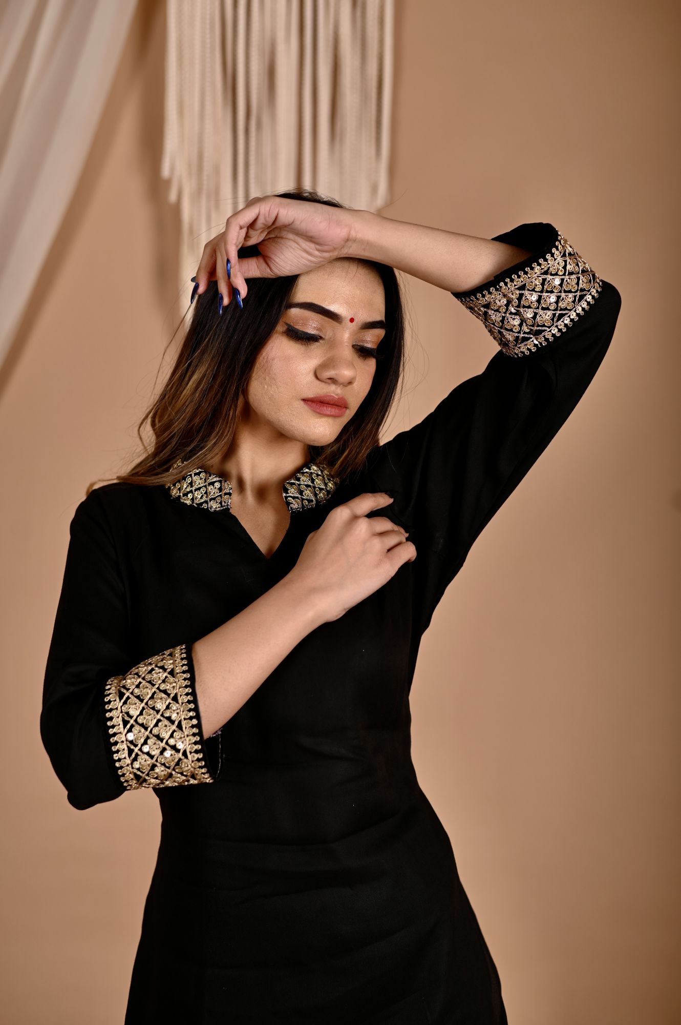 Black Seroi Gotapatti Sharara Set