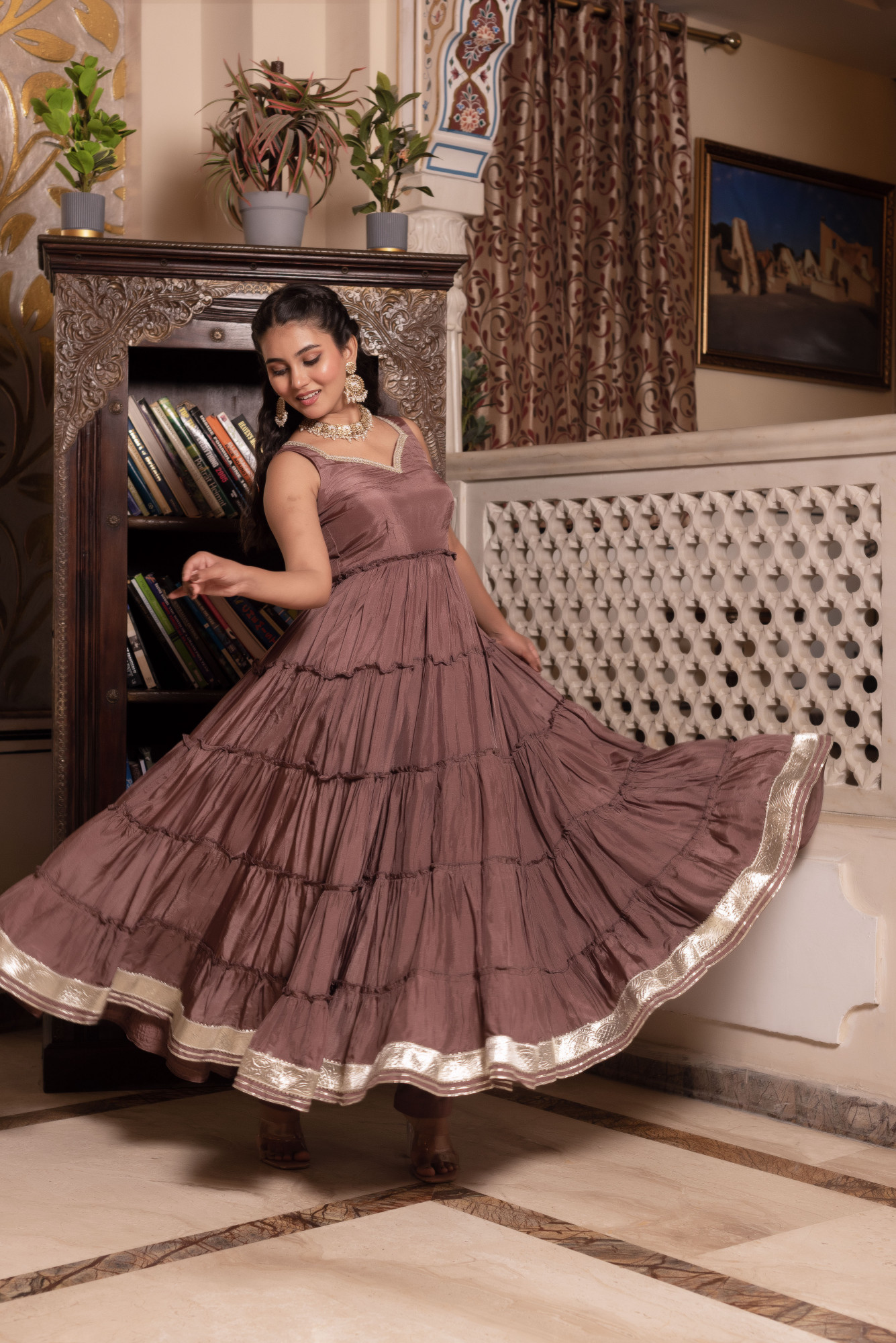 Baisa Candy Pink Anarkali Suit Set