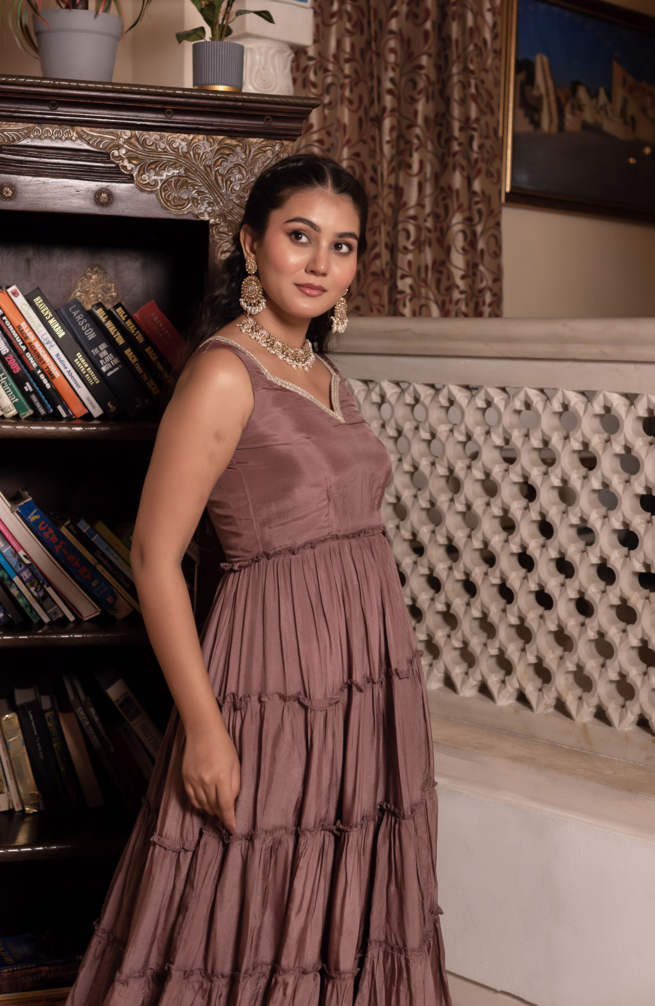 Baisa Candy Pink Anarkali Suit Set