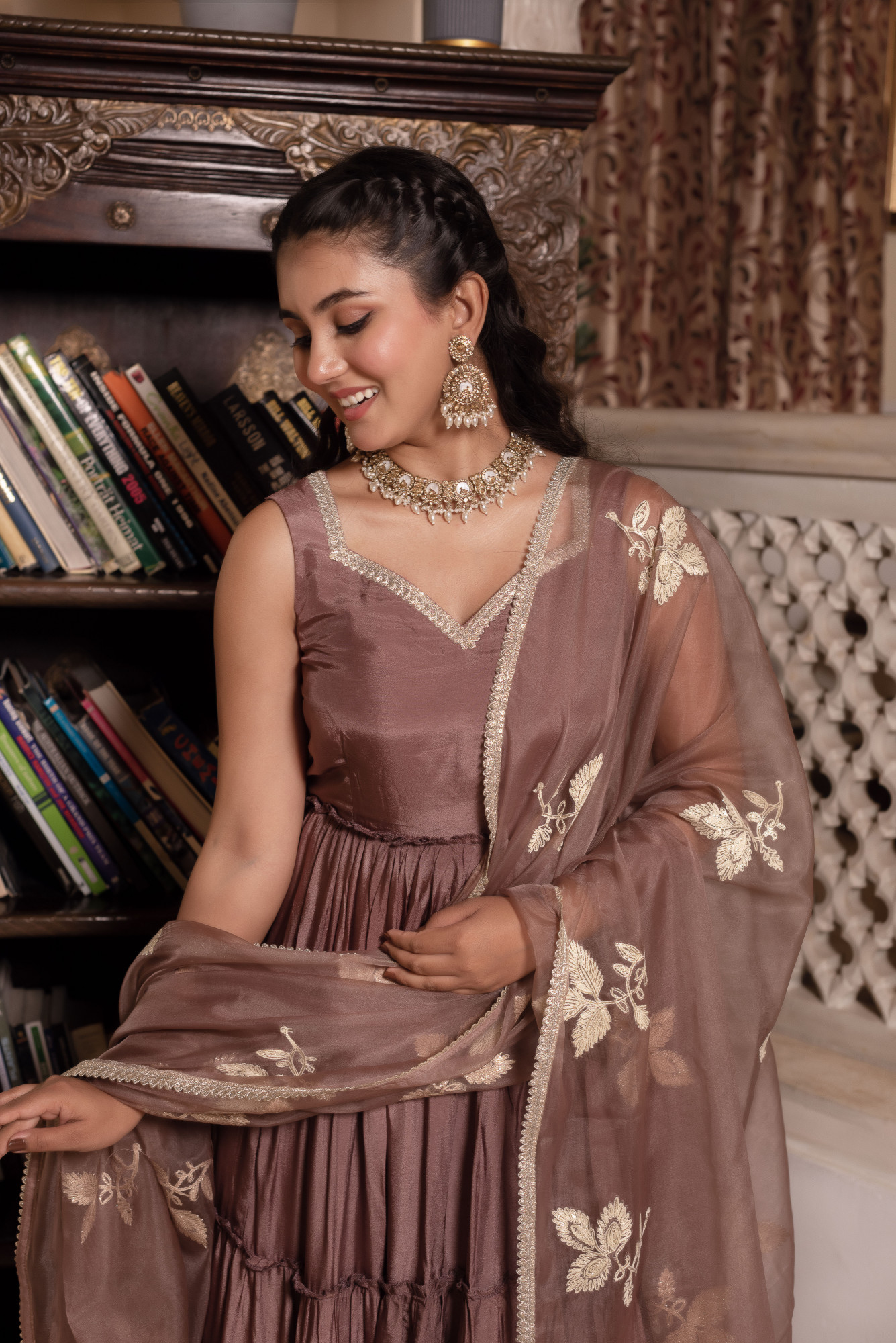 Baisa Candy Pink Anarkali Suit Set