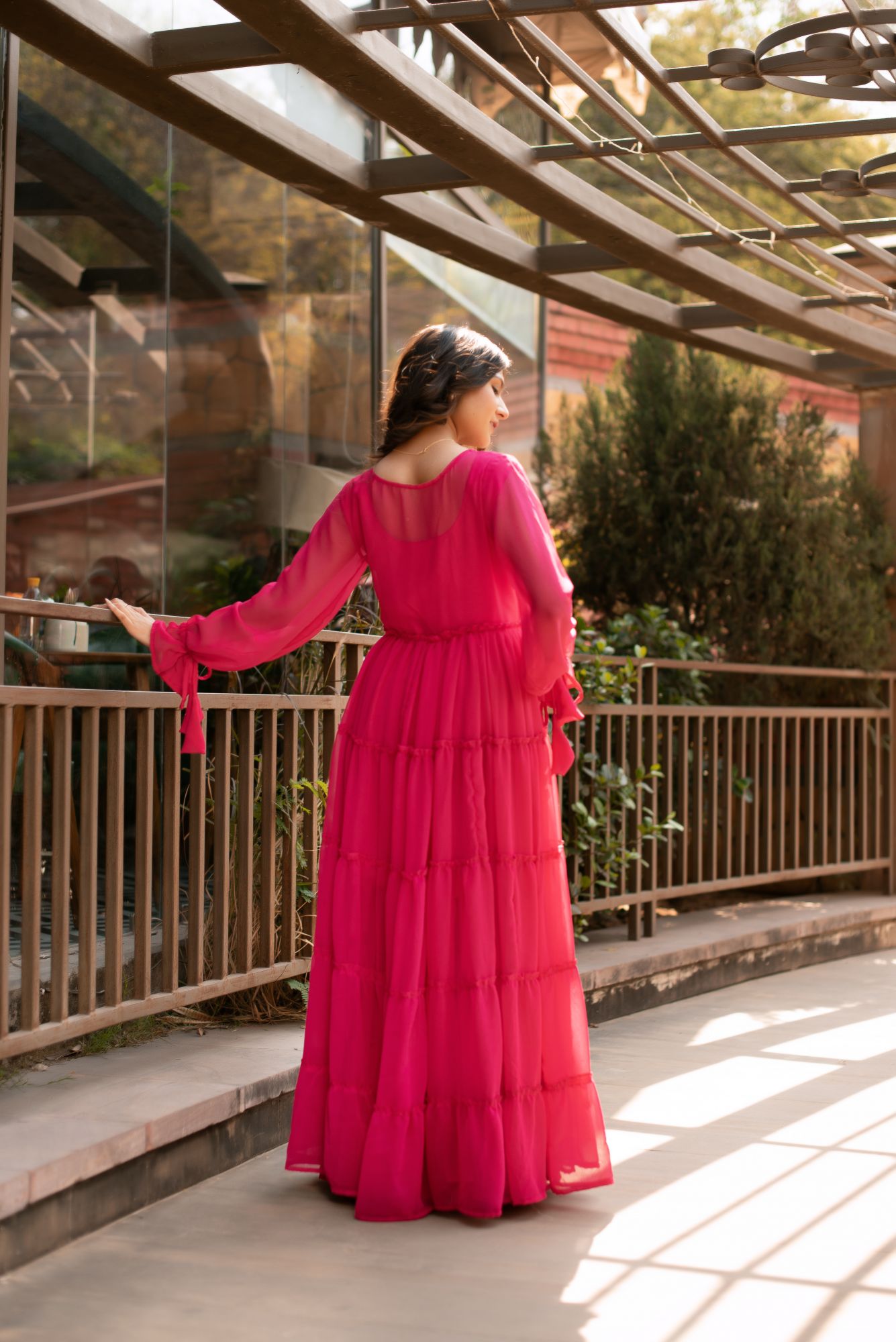 Viva Magenta Sharara Shrug Set