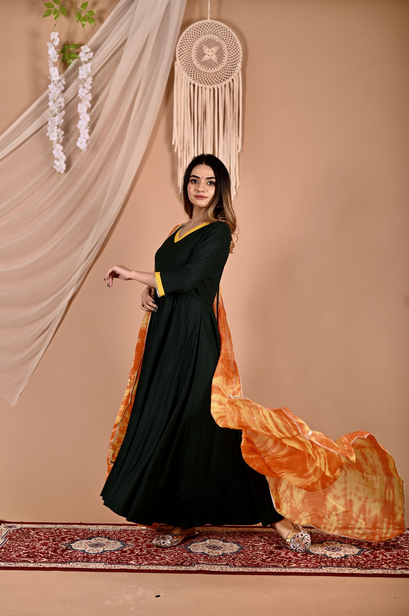 Hill Sunshine Ombrae Anarkali Suit Set