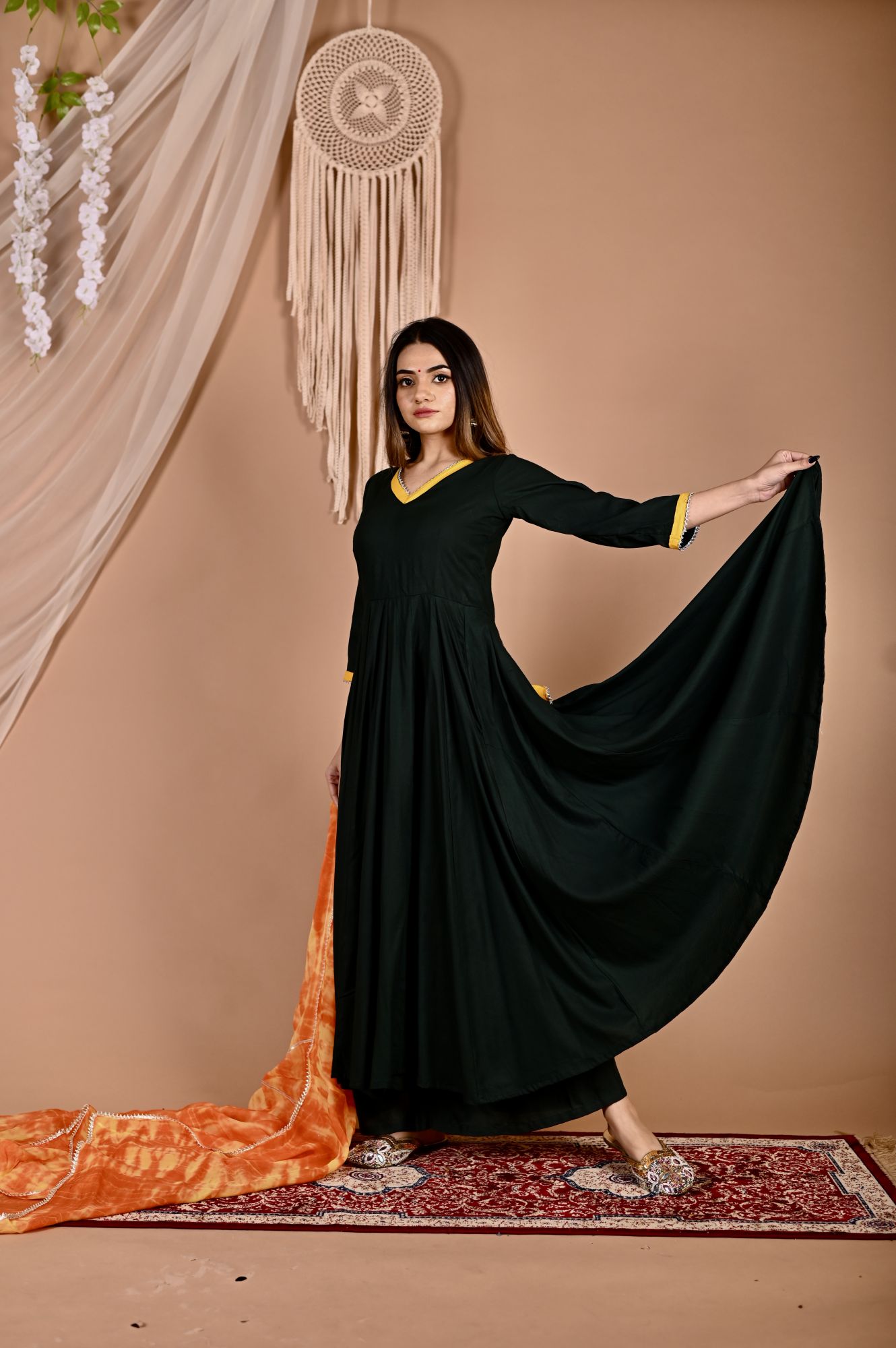 Hill Sunshine Ombrae Anarkali Suit Set