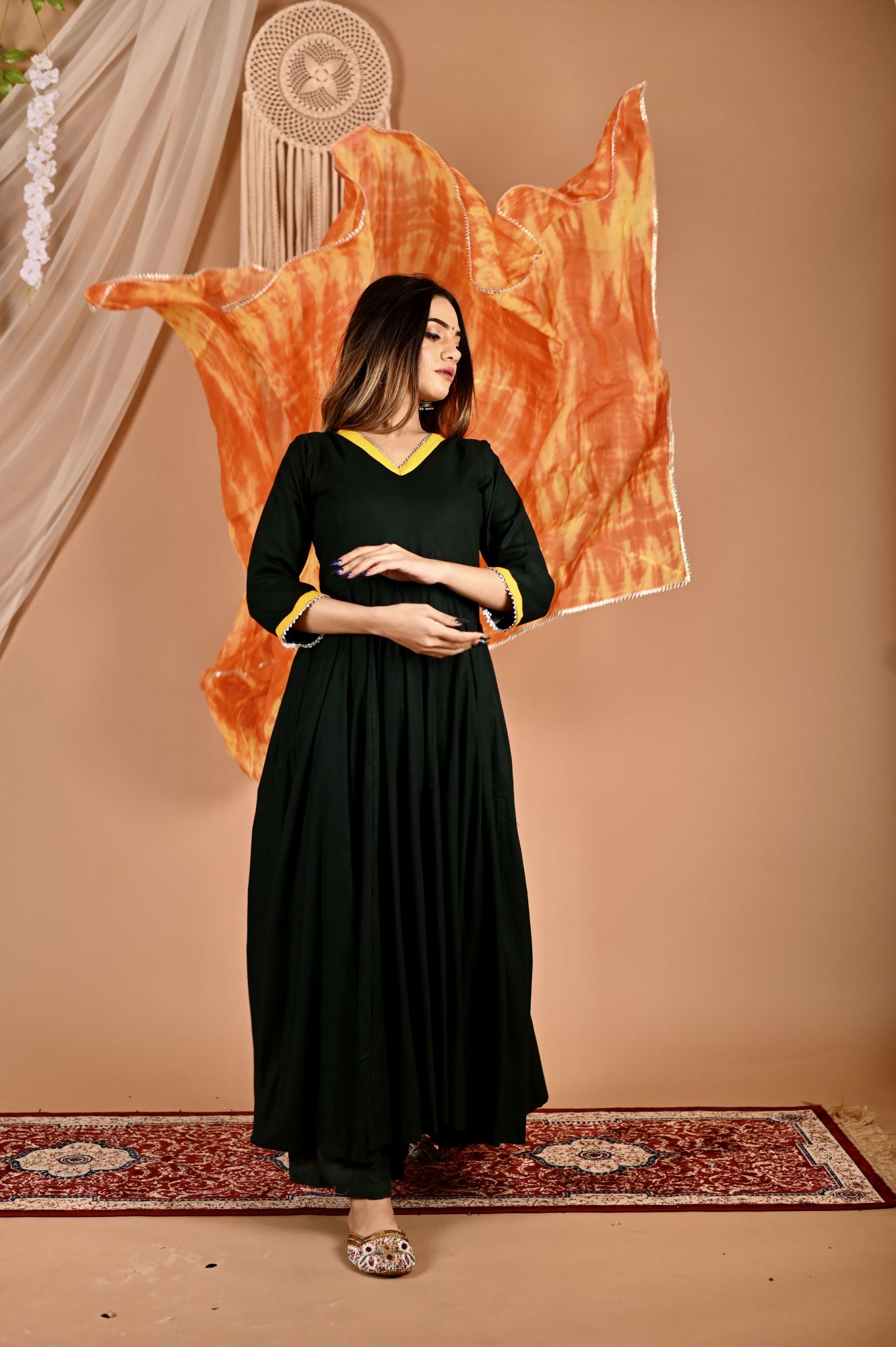 Hill Sunshine Ombrae Anarkali Suit Set