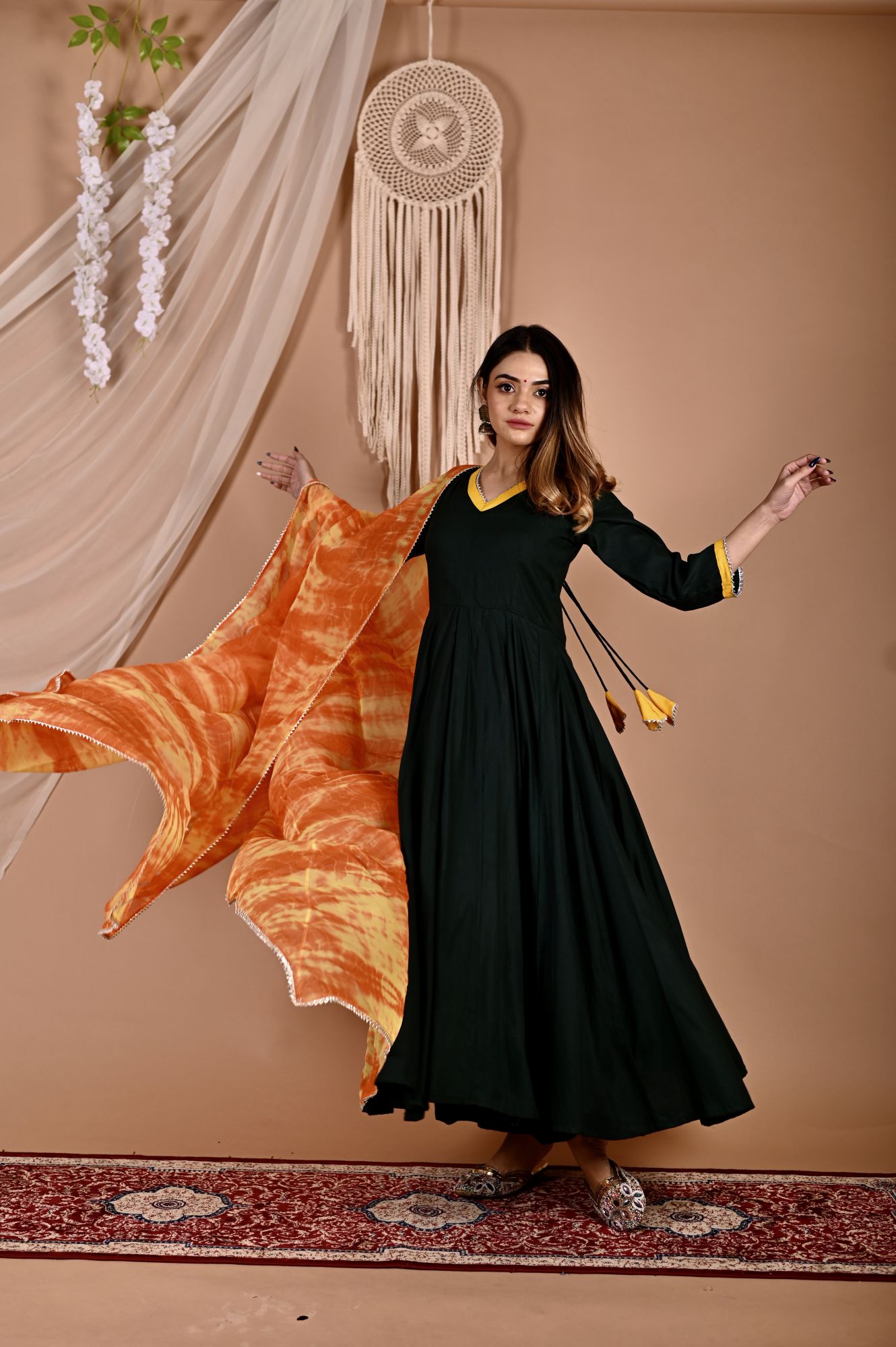 Hill Sunshine Ombrae Anarkali Suit Set