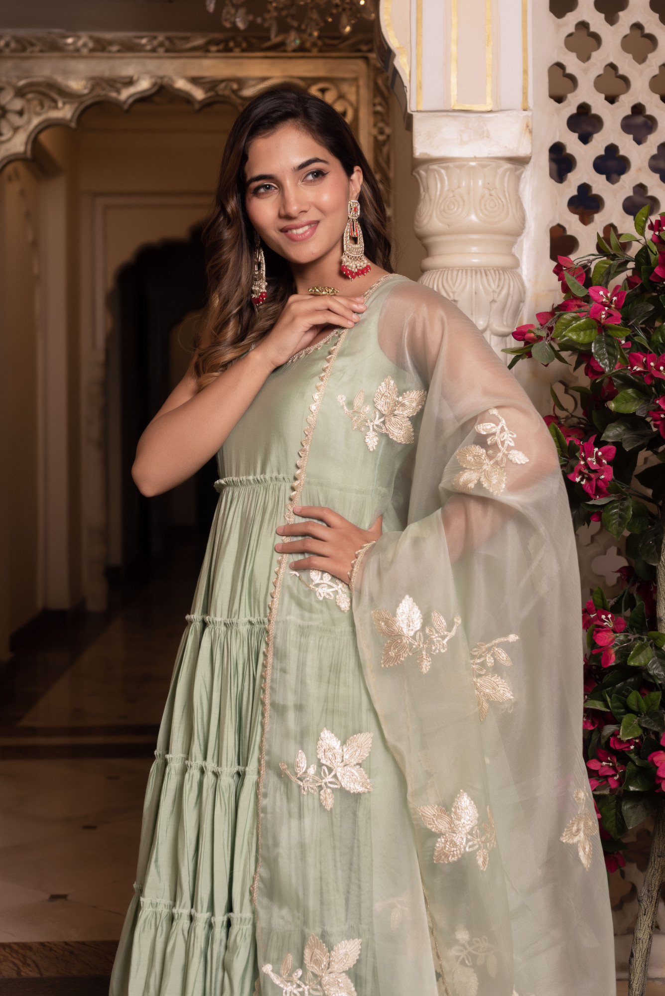 Baisa Mint Green Anarkali Suit Set