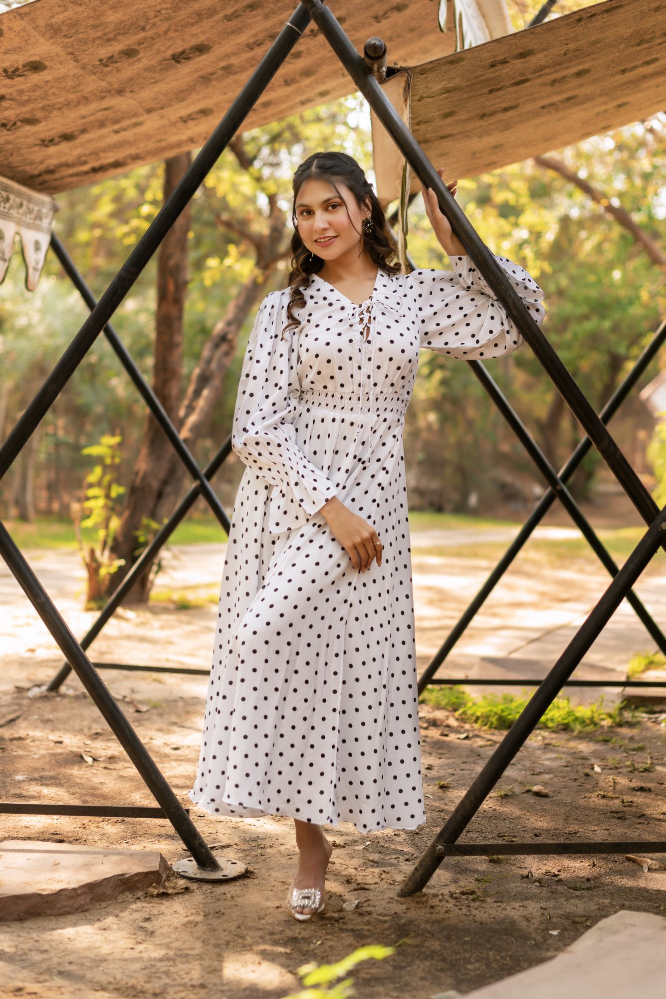 White Polka dress
