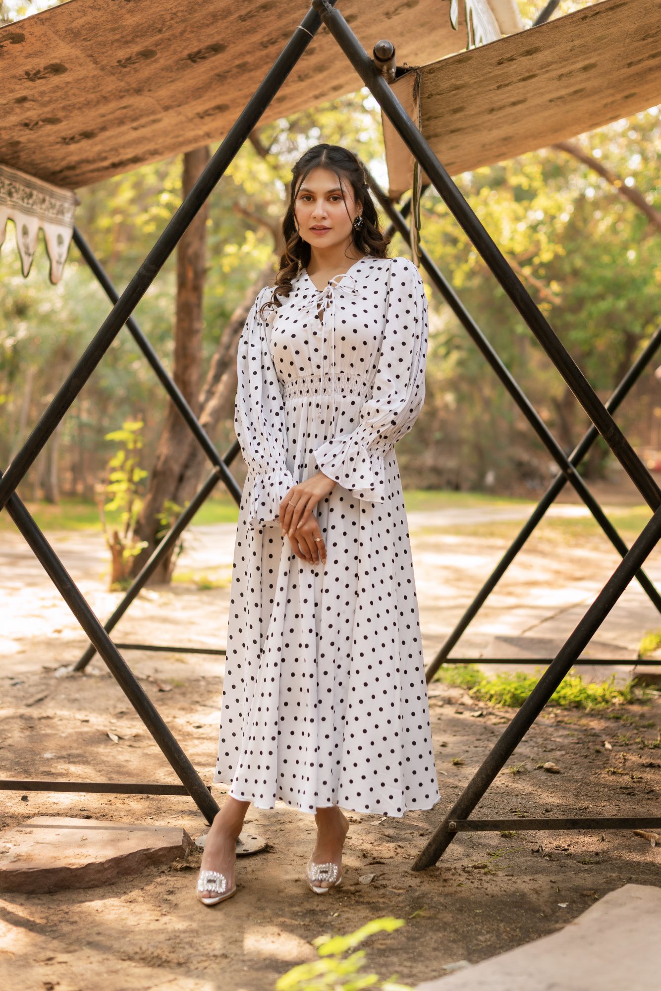 White Polka dress