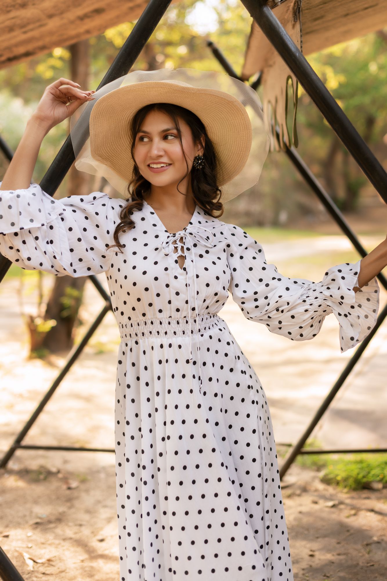 White Polka dress