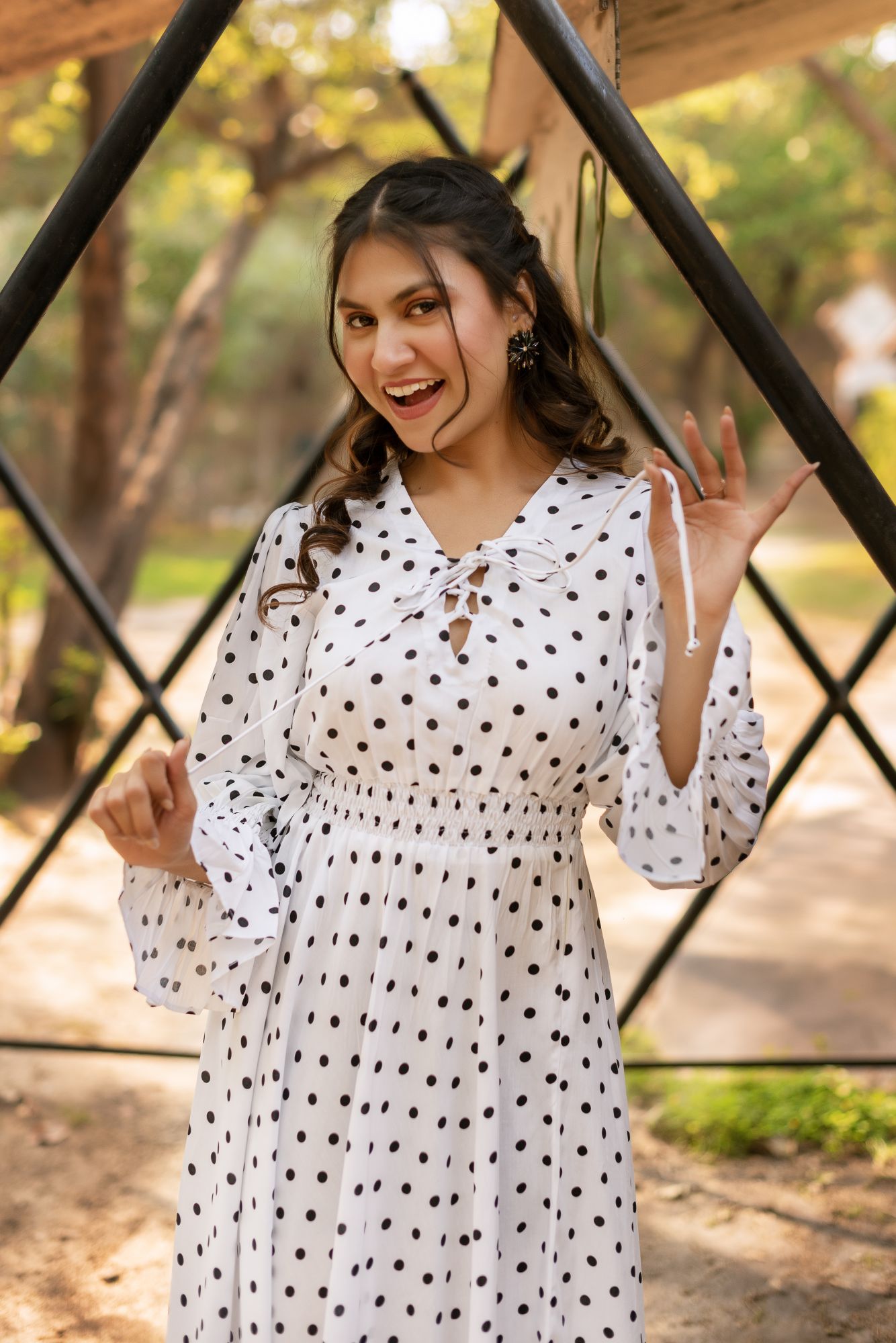 White Polka dress