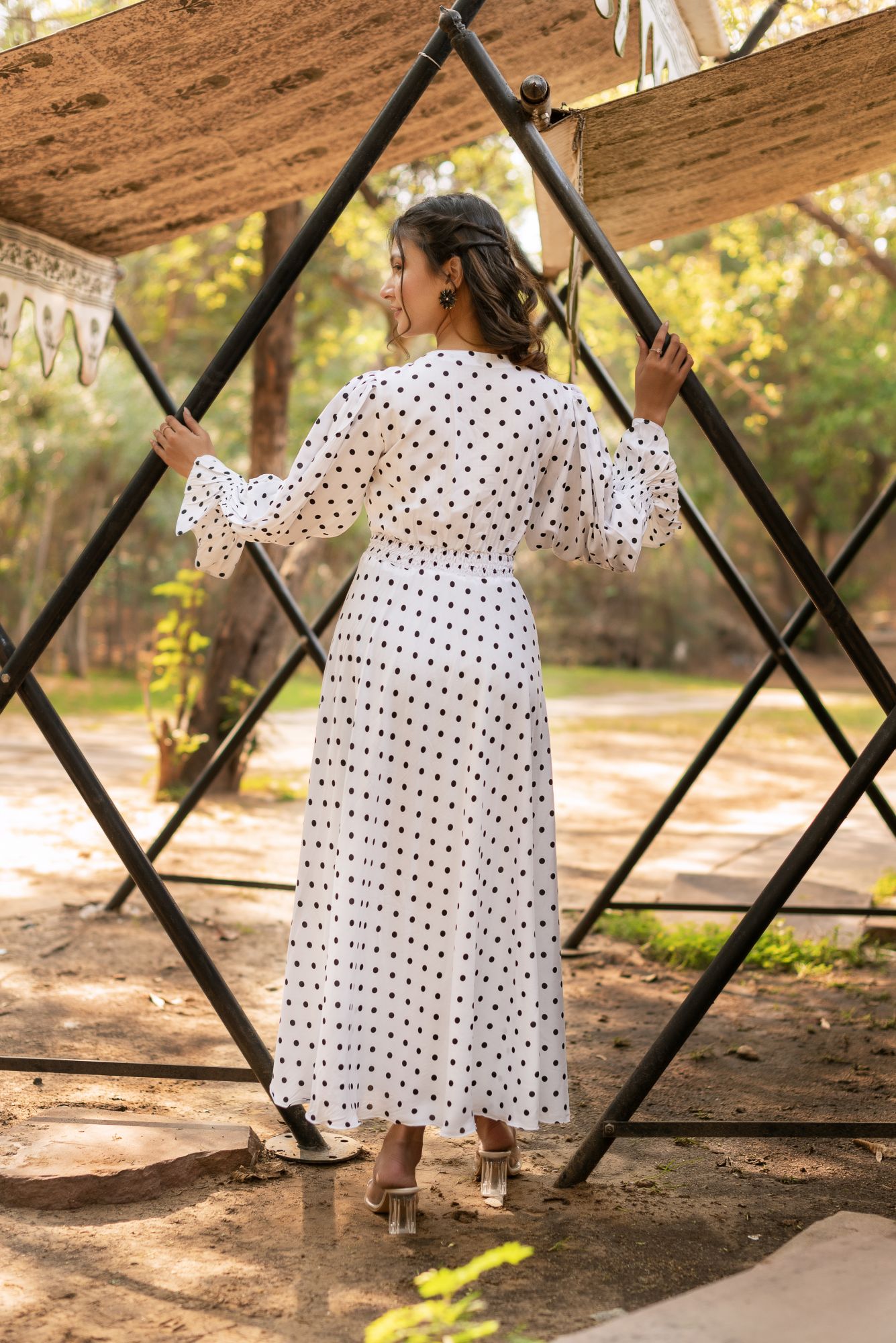 White Polka dress
