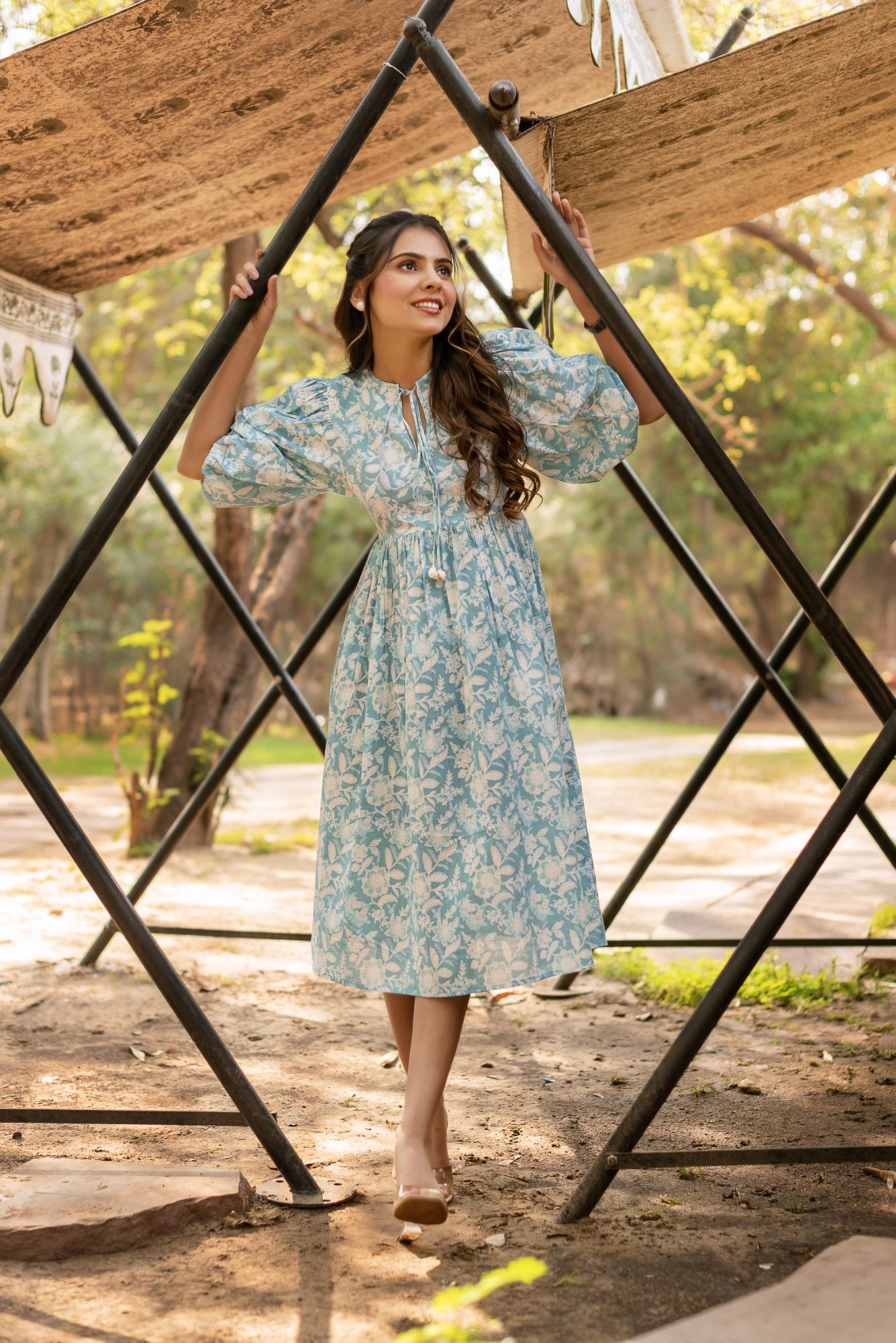 Light Indigo Blue Cotton Dress