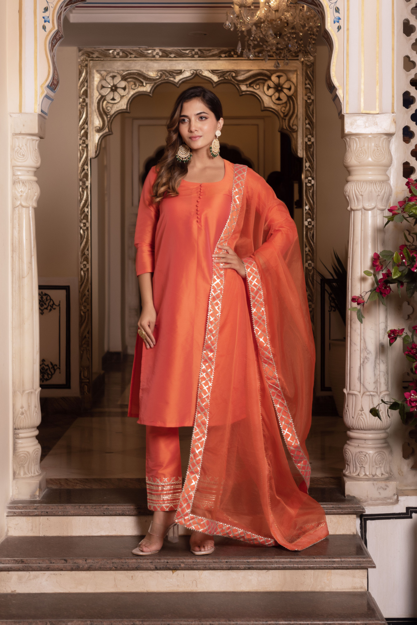 Ayesha Orange Kurta Set