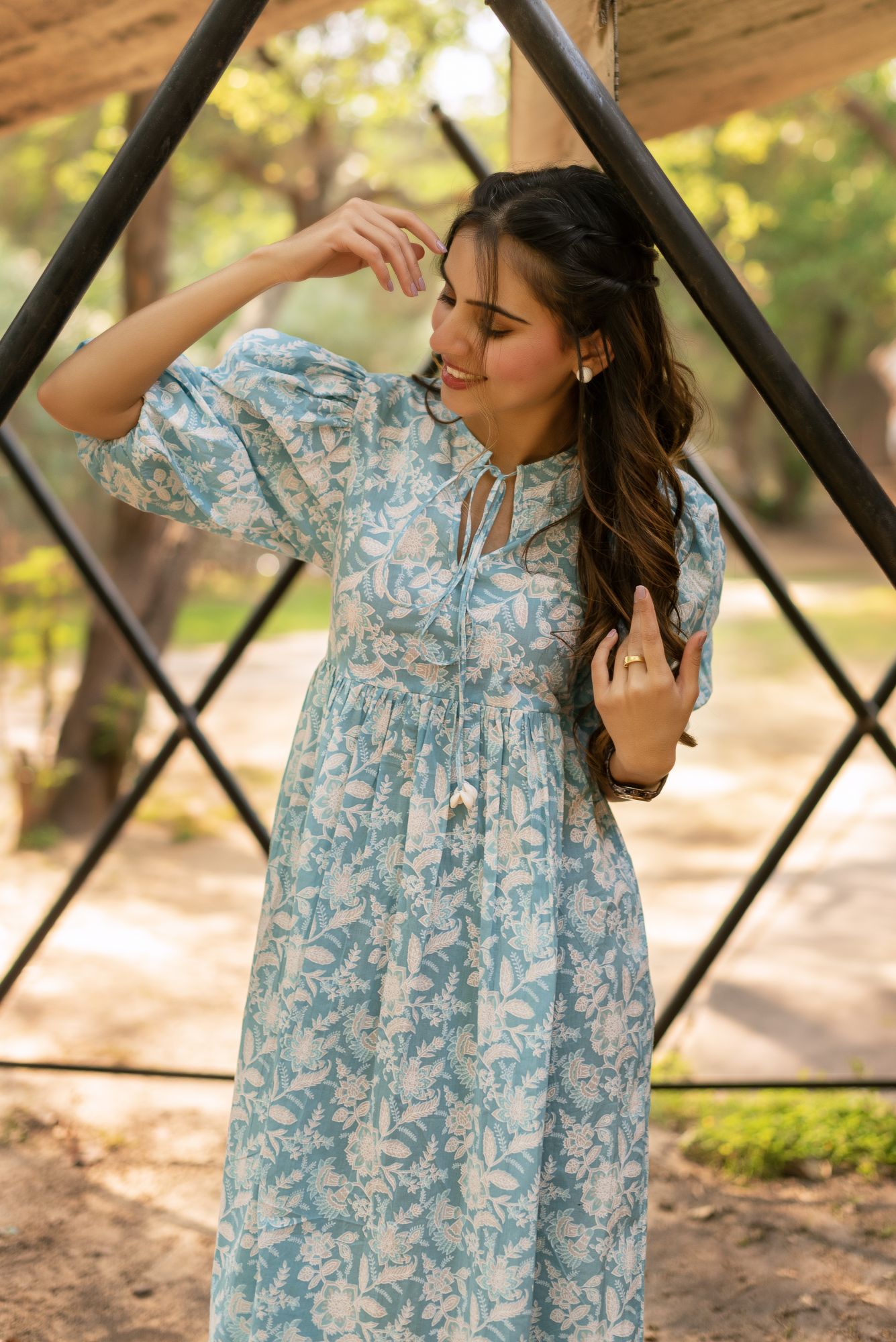 Light Indigo Blue Cotton Dress