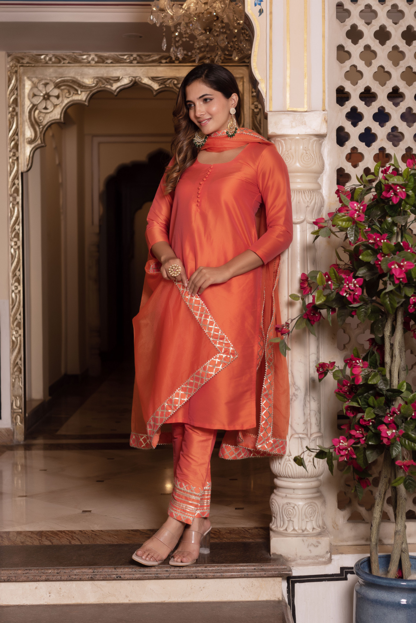 Ayesha Orange Kurta Set