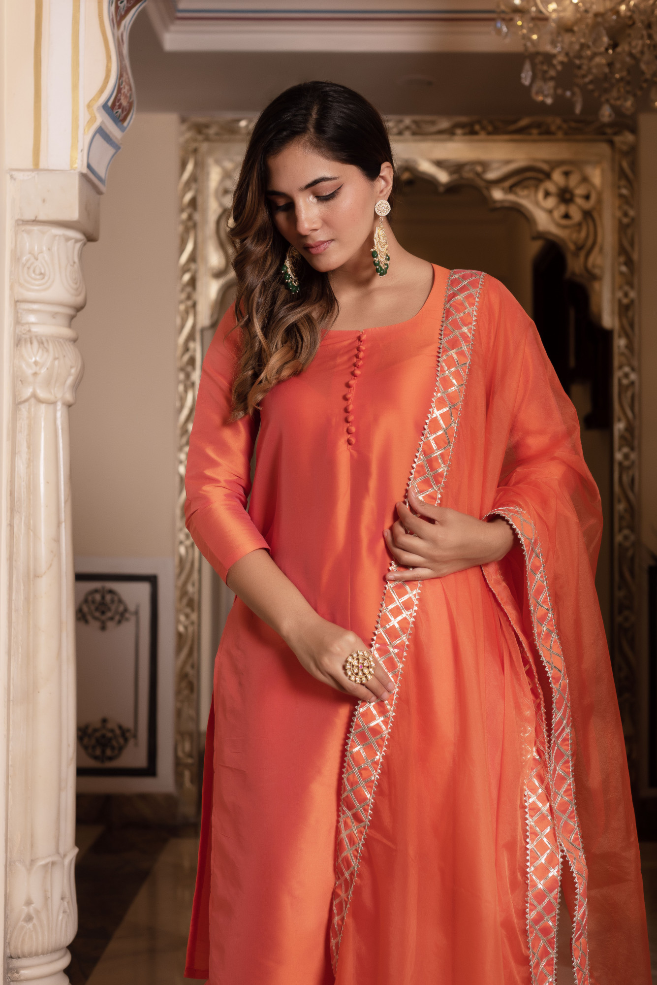 Ayesha Orange Kurta Set