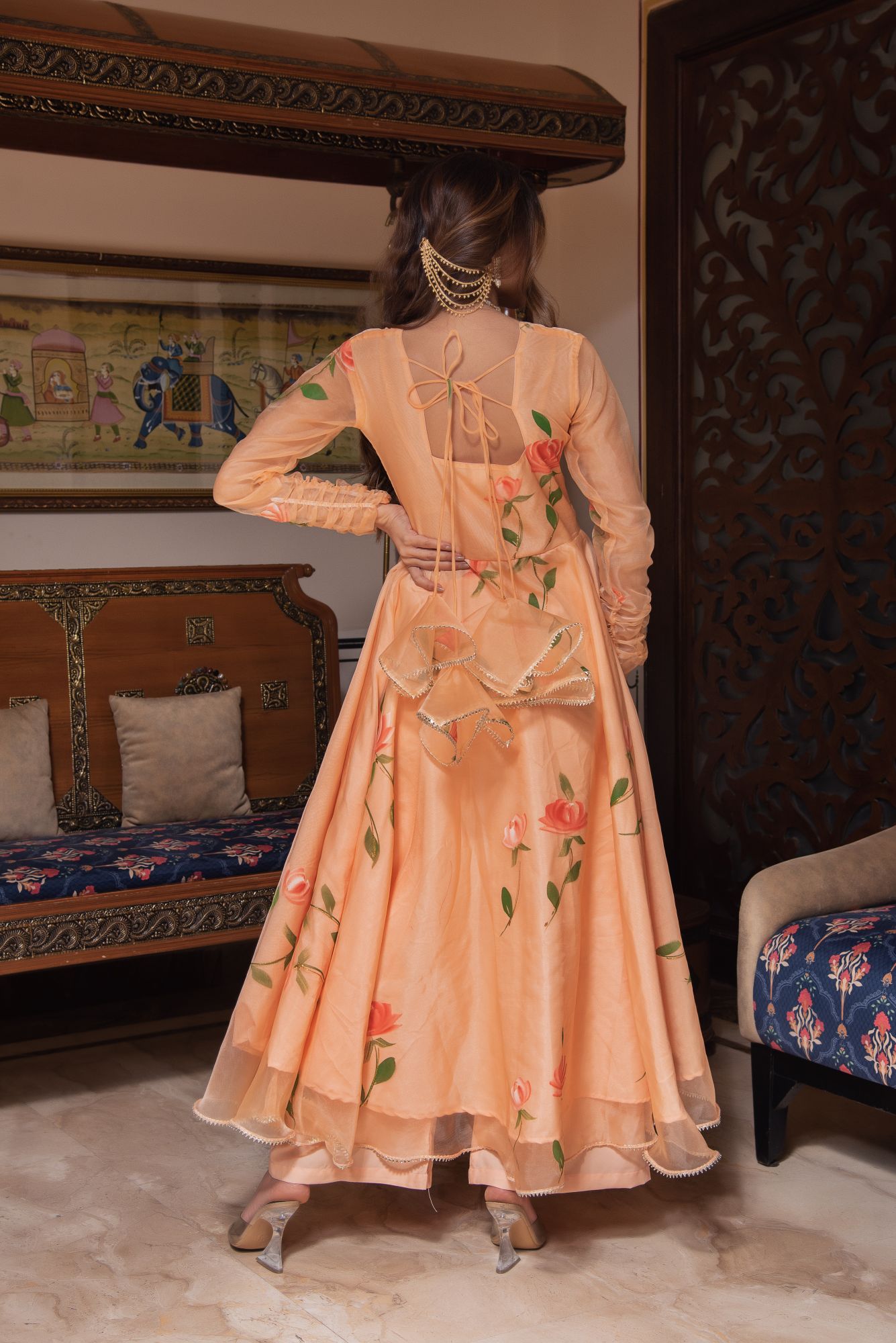 Saffron Handpainted Gotapatti Suit Set