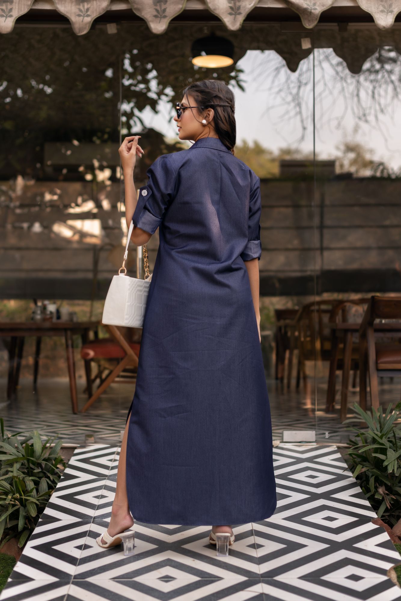 Maisha Blue Denim Shirt Dress