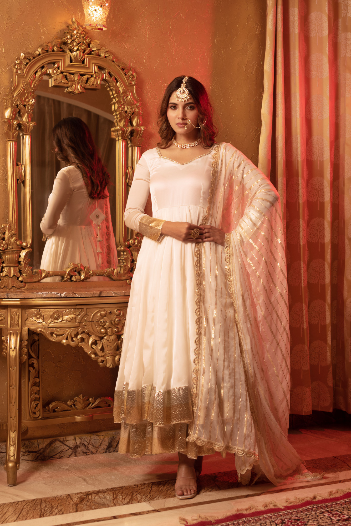 White Silk Suit Set