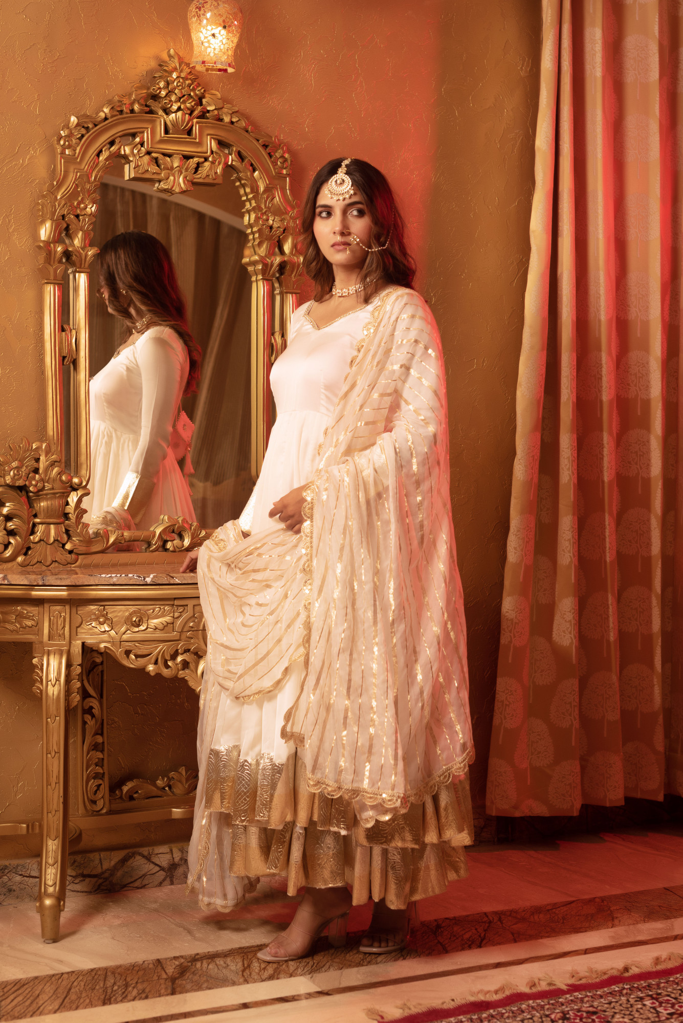 White Silk Suit Set