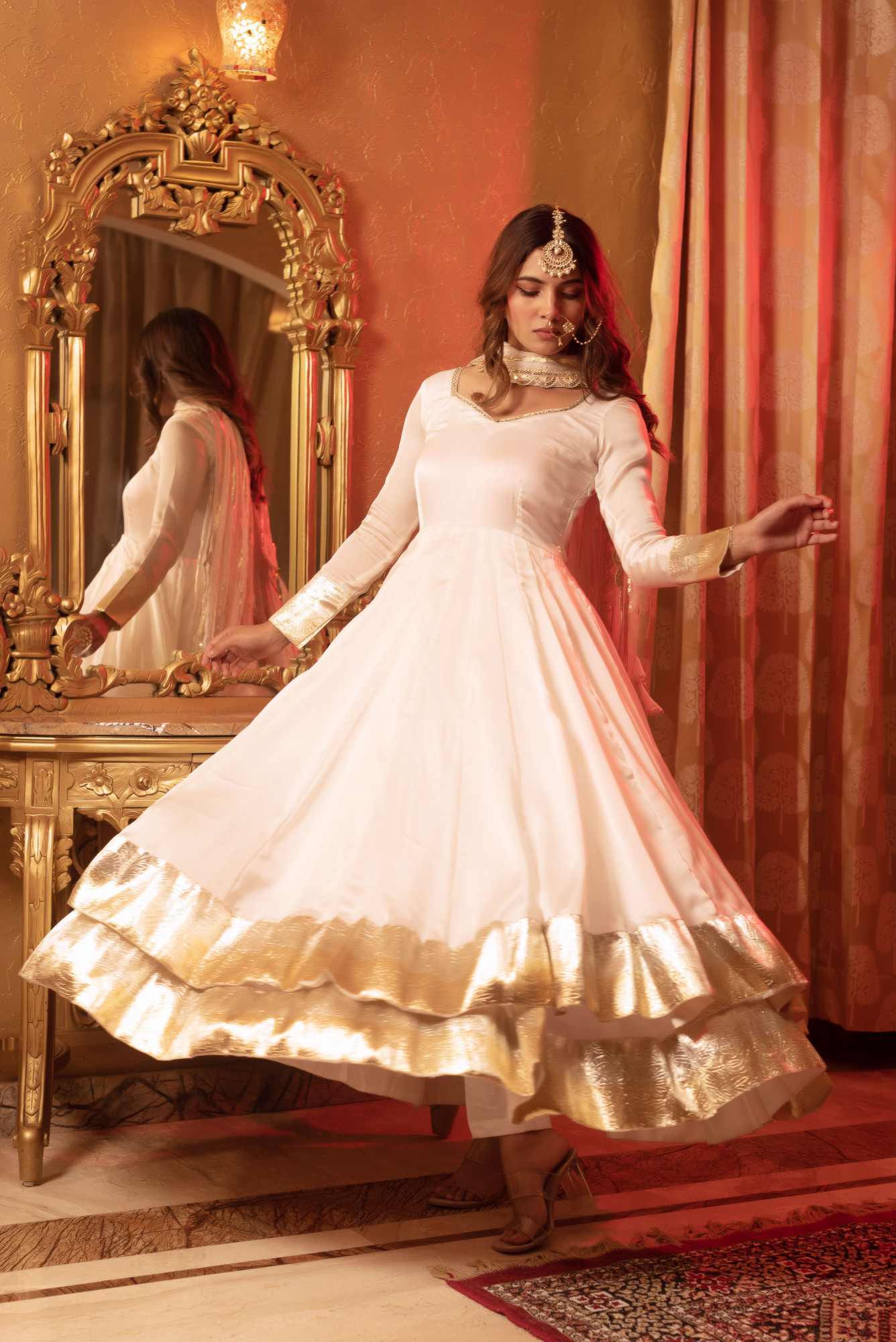 White Silk Suit Set