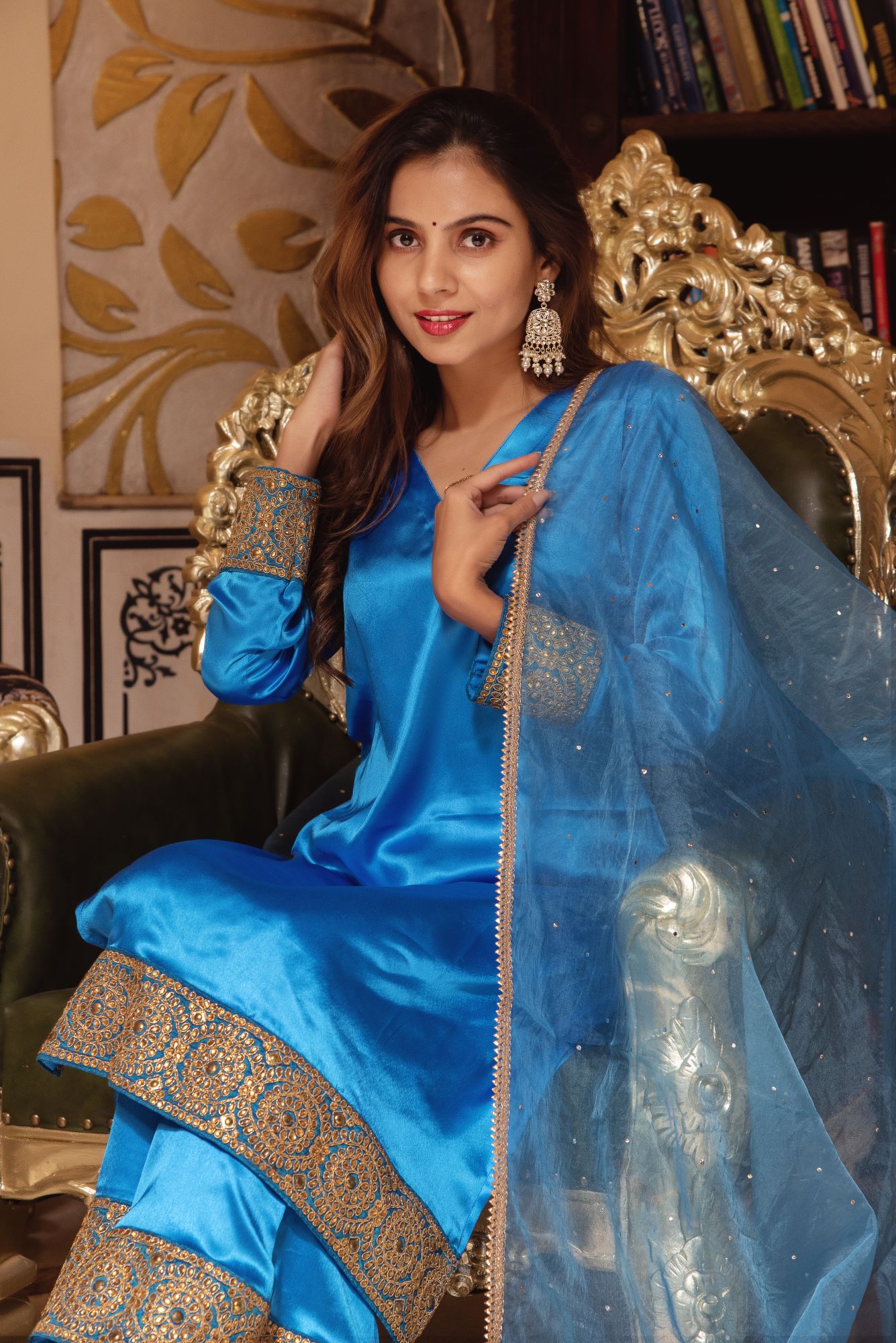 Royal Blue Gotapatti Handwork Sharara Set