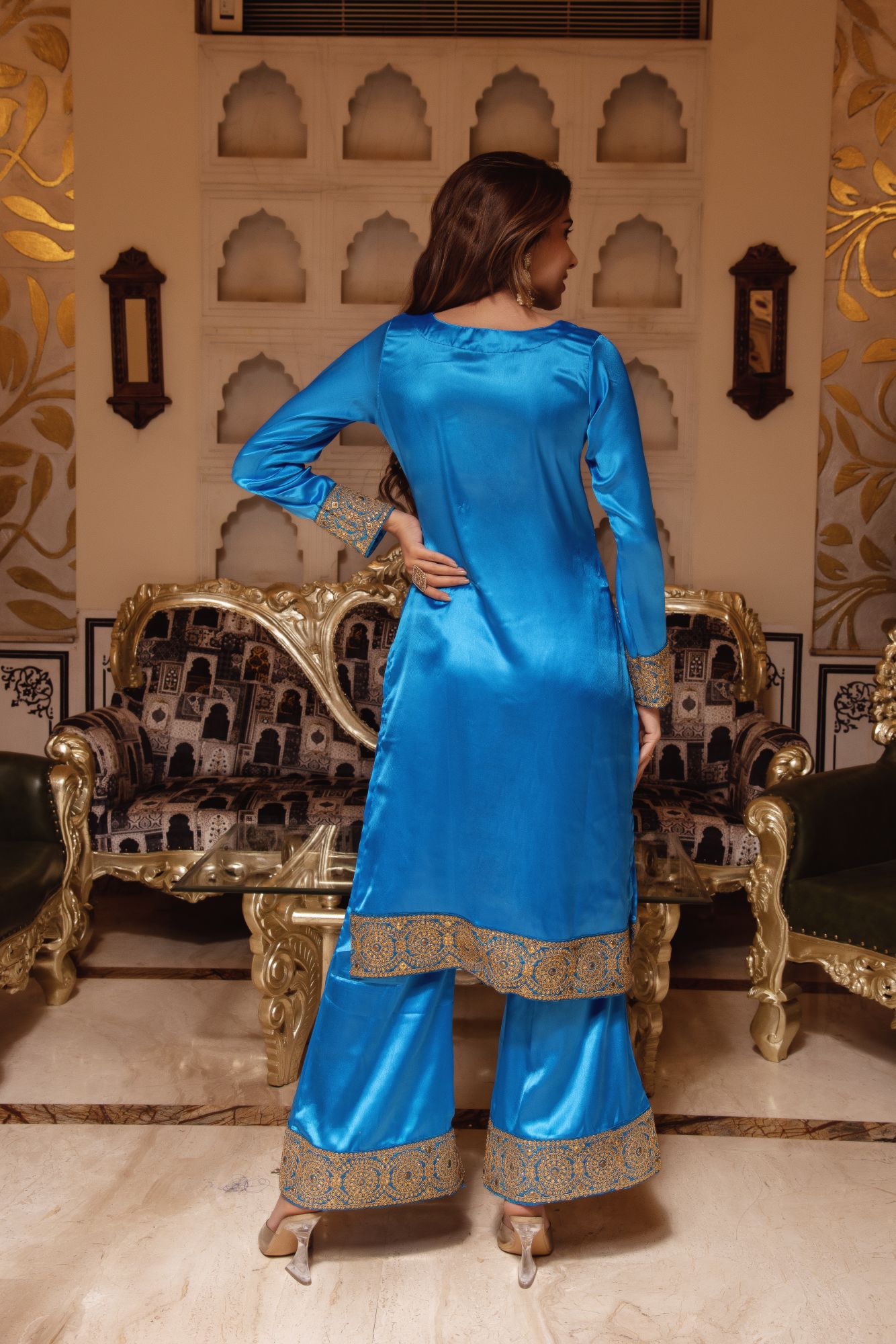 Royal Blue Gotapatti Handwork Sharara Set