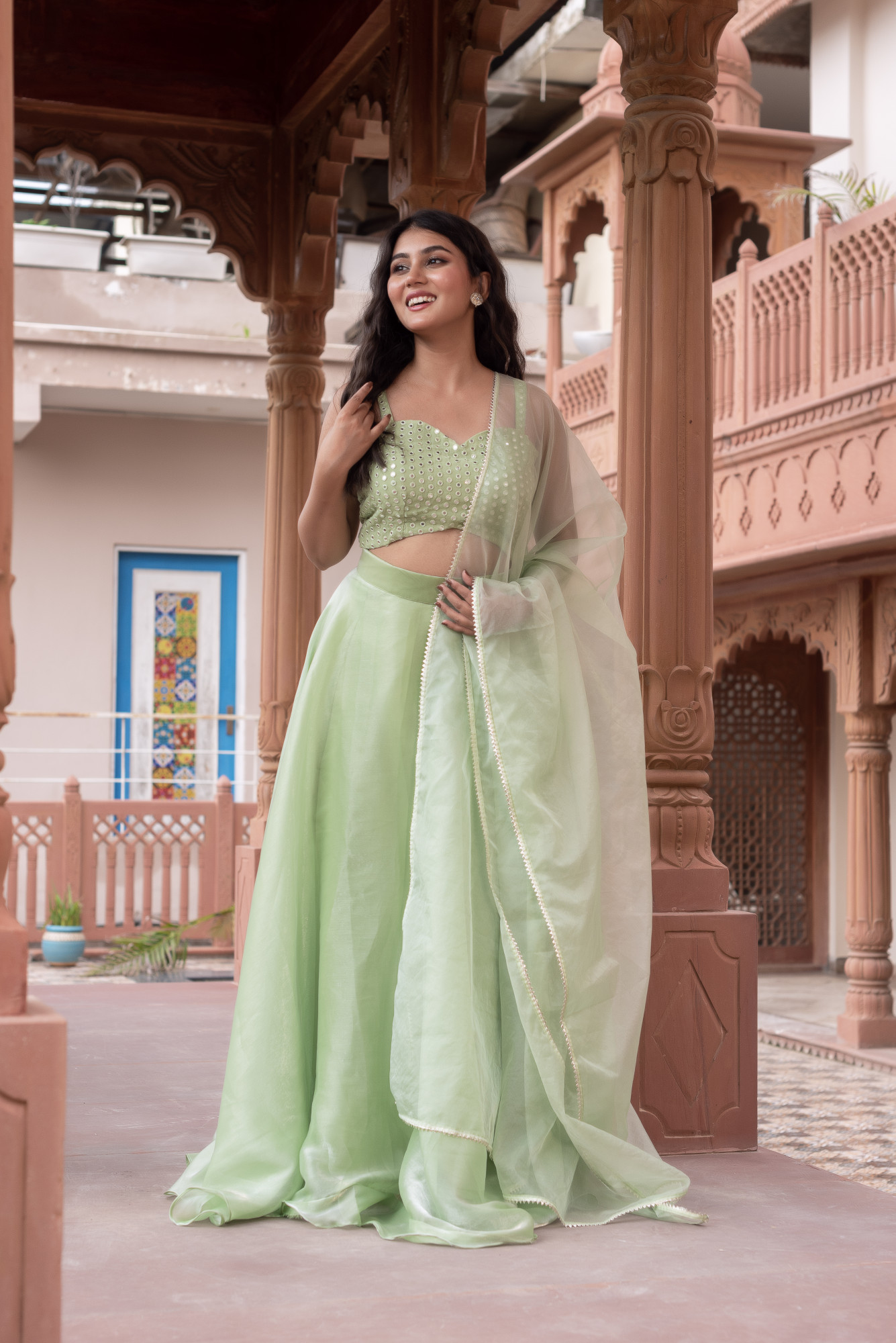 Mint Green Lehnga Set