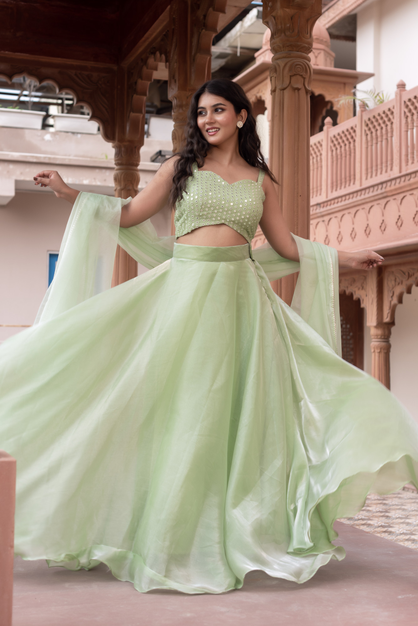 Mint Green Lehnga Set