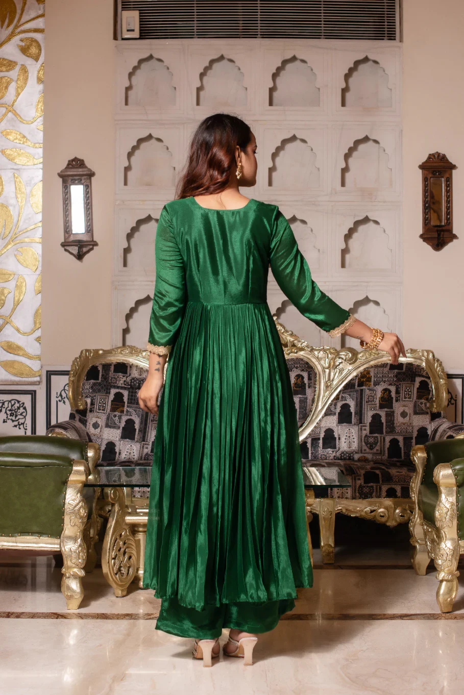 Kaya Green Hand Embroidered Anarkali Set