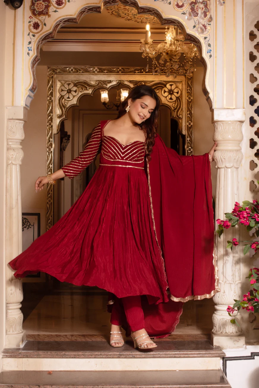 Noor Red Suit Set