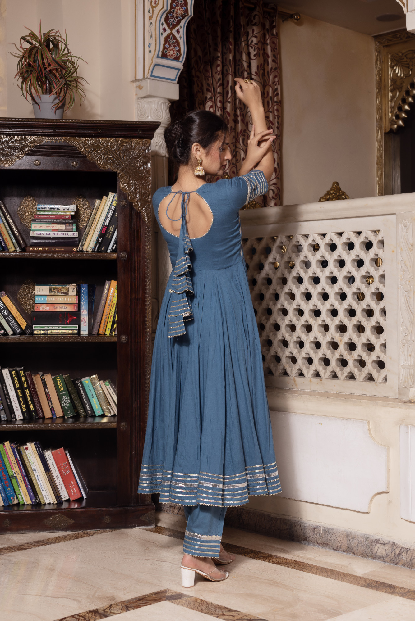 Sky Blue Anarkali Suit Set