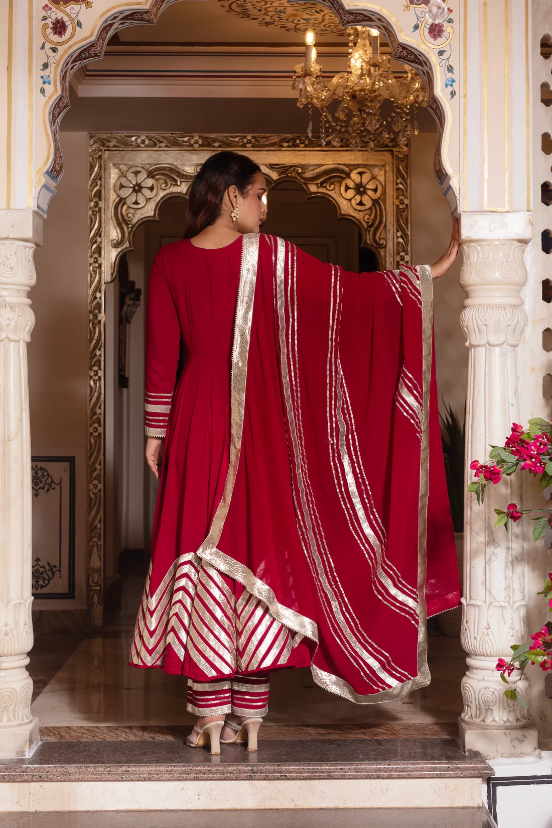 Kiara Red Anarkali Suit Set